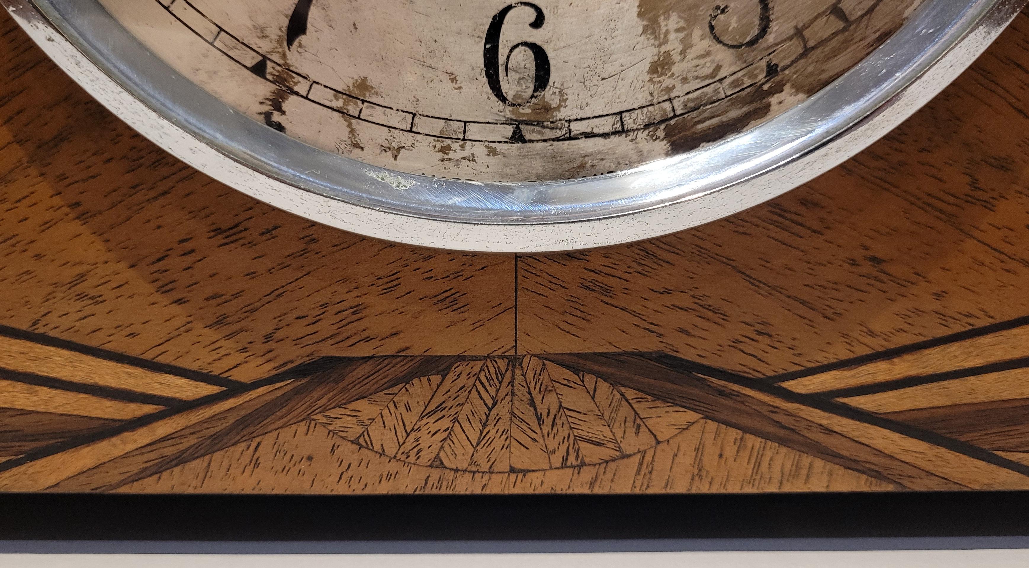 Antique c1930’s “Garrard” Walnut Art Deco Westminster Chiming Clock (Serviced) For Sale 1
