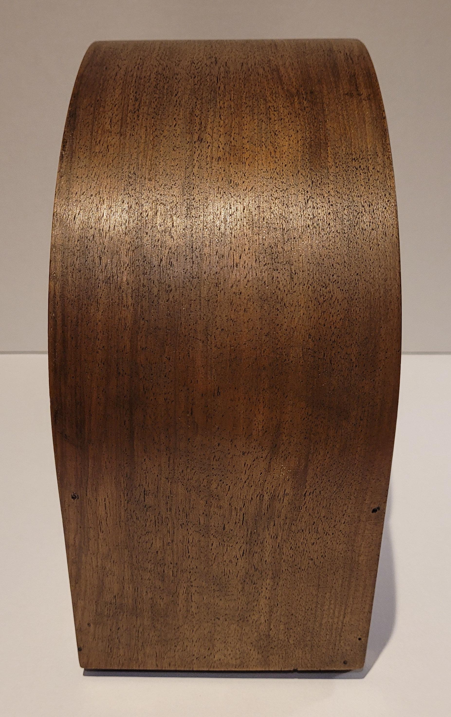 Antique c1930’s Kienzle Oak with Walnut Inlay Chiming Mantel Clock (Serviced) For Sale 4