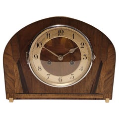Antique c1930’s Kienzle Oak with Walnut Inlay Chiming Mantel Clock (Serviced)