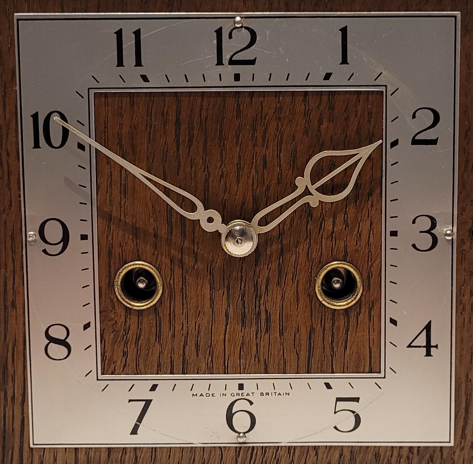 Antique c1930's “Smiths Enfield” Square Art Deco Chiming Mantel Clock ...