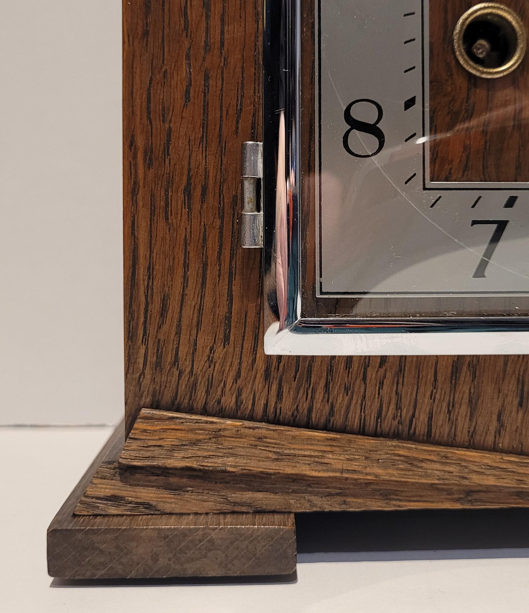Antique c1930's “Smiths Enfield” Square Art Deco Chiming Mantel Clock ...