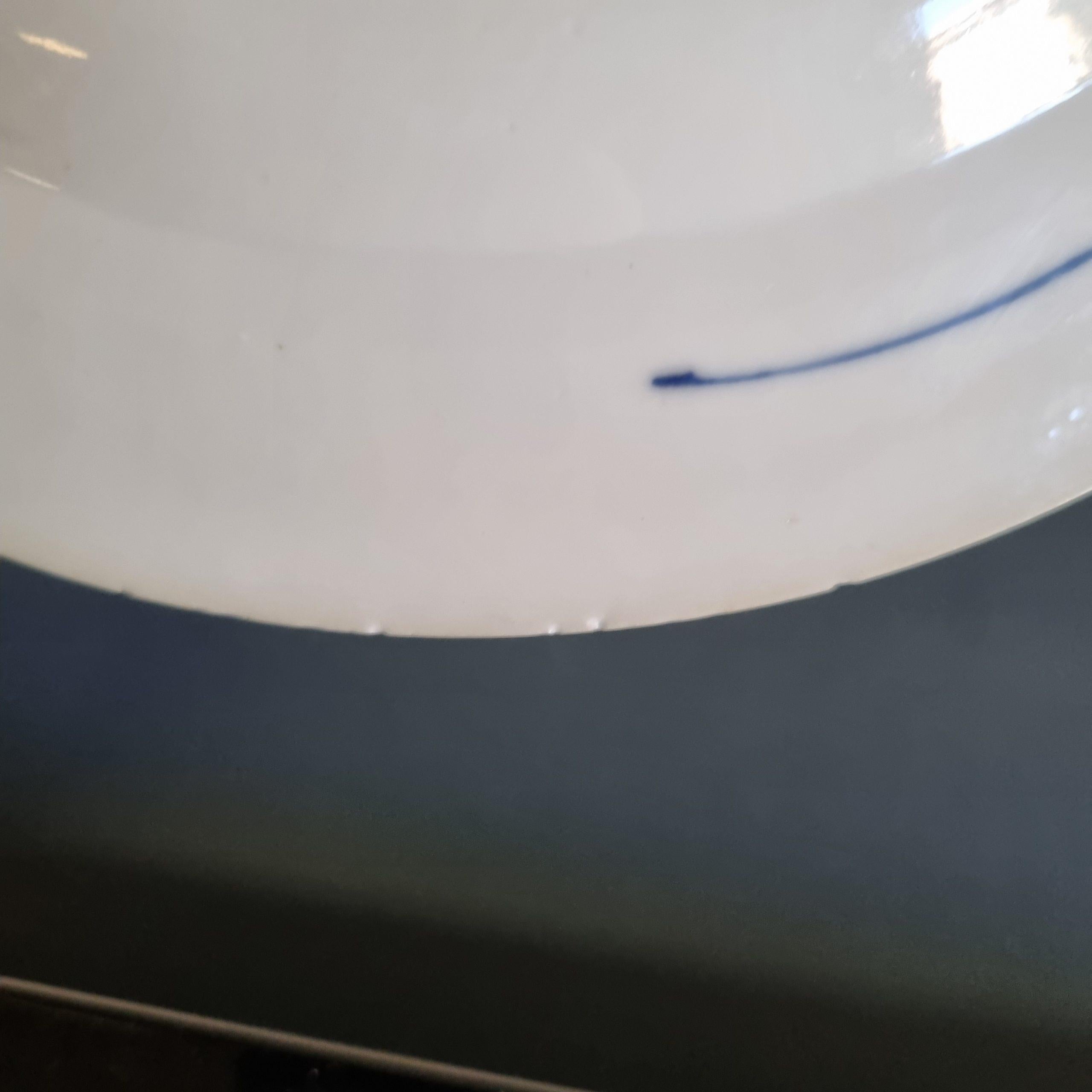 Antique Ca 1700 Chinese Porcelain Kangxi Blue and White Plate with blue border 5