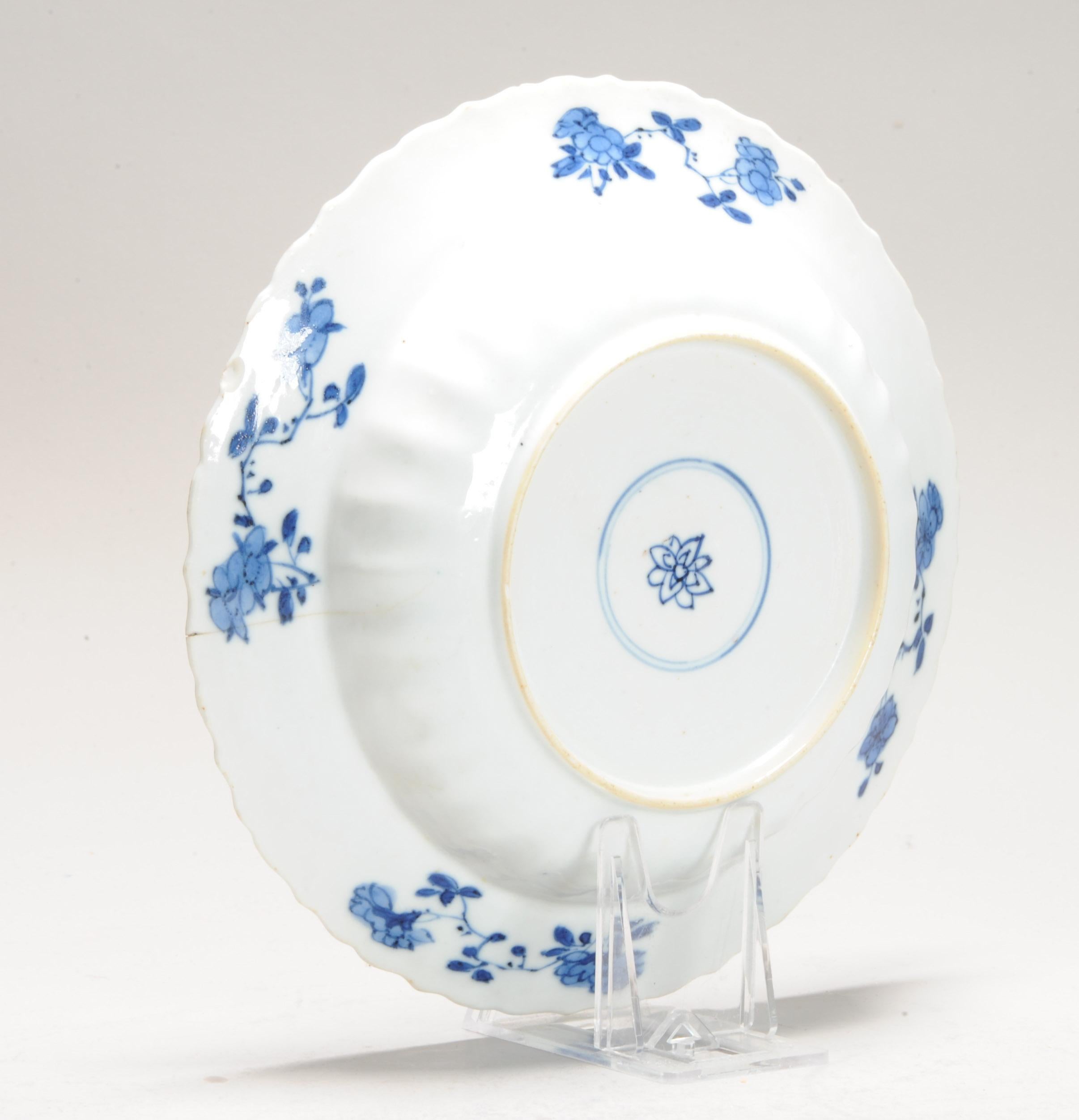 Antiguo Ca 1700 Porcelana China Kangxi Azul y Blanca Placa Xieyi Paisaje en venta 5