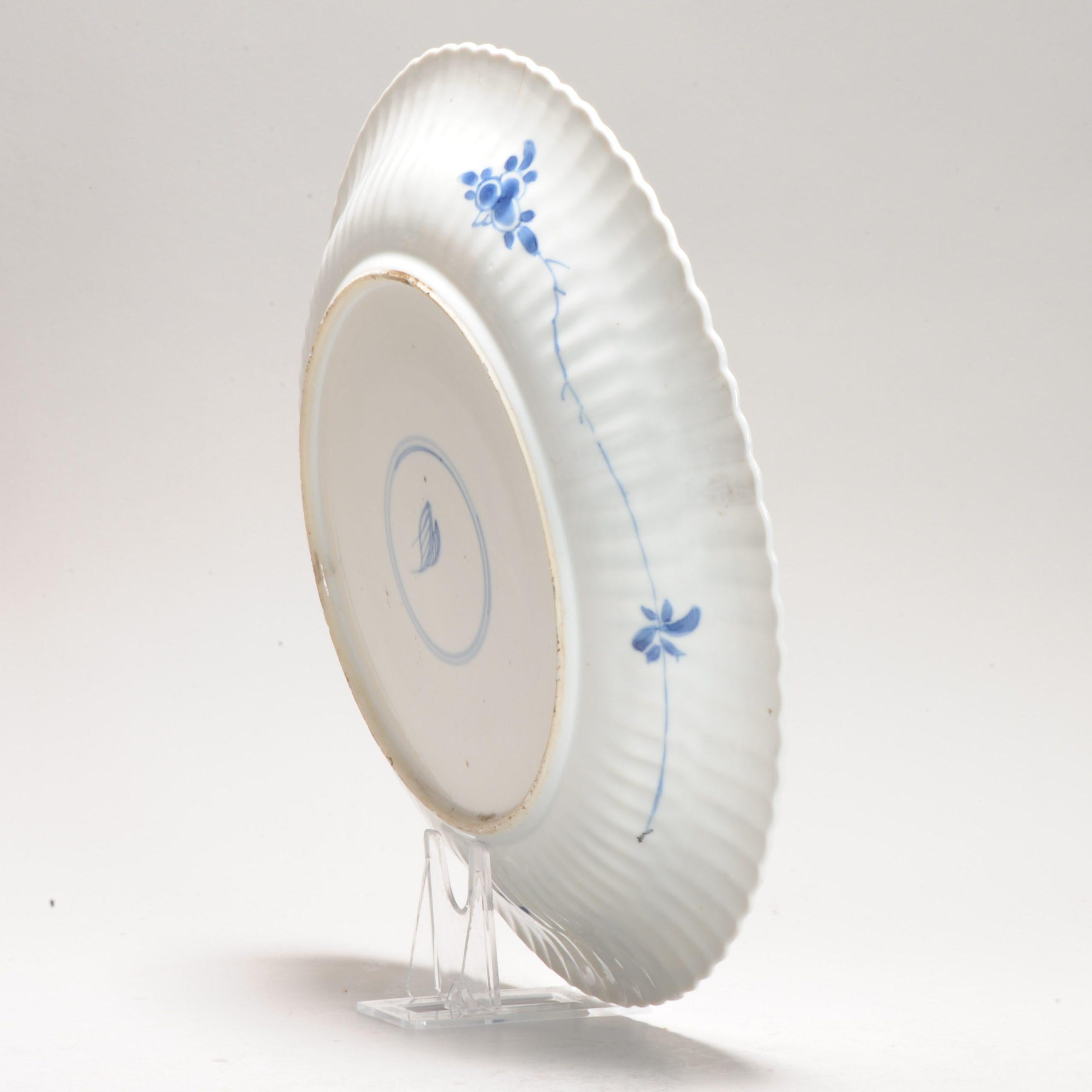 Antiguo Ca 1700 Porcelana China Kangxi Azul y Blanca Placa Xieyi Paisaje Chino en venta