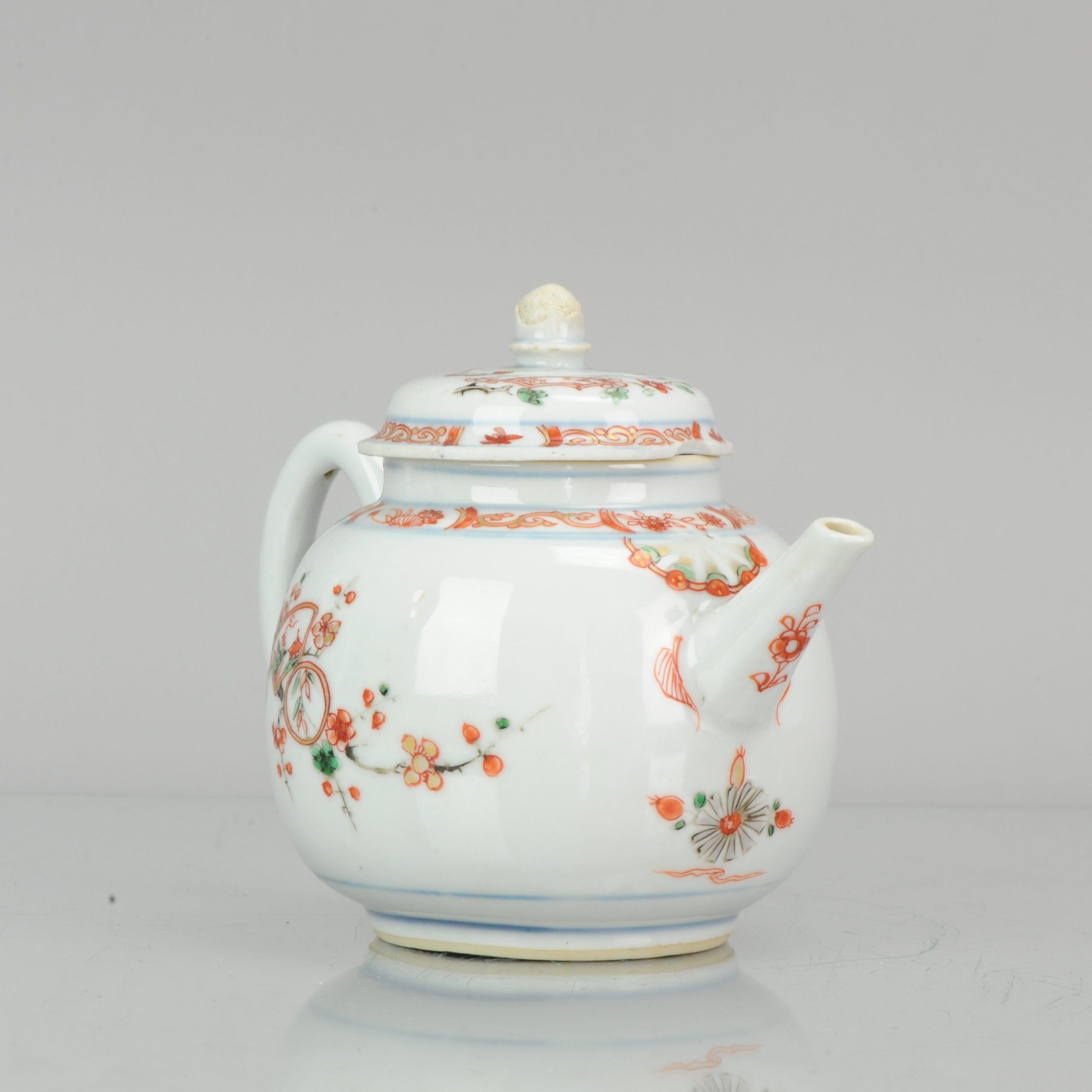 Qing Antique Chinese Porcelain Kangxi Famille Verte Rare Decorated Teapot