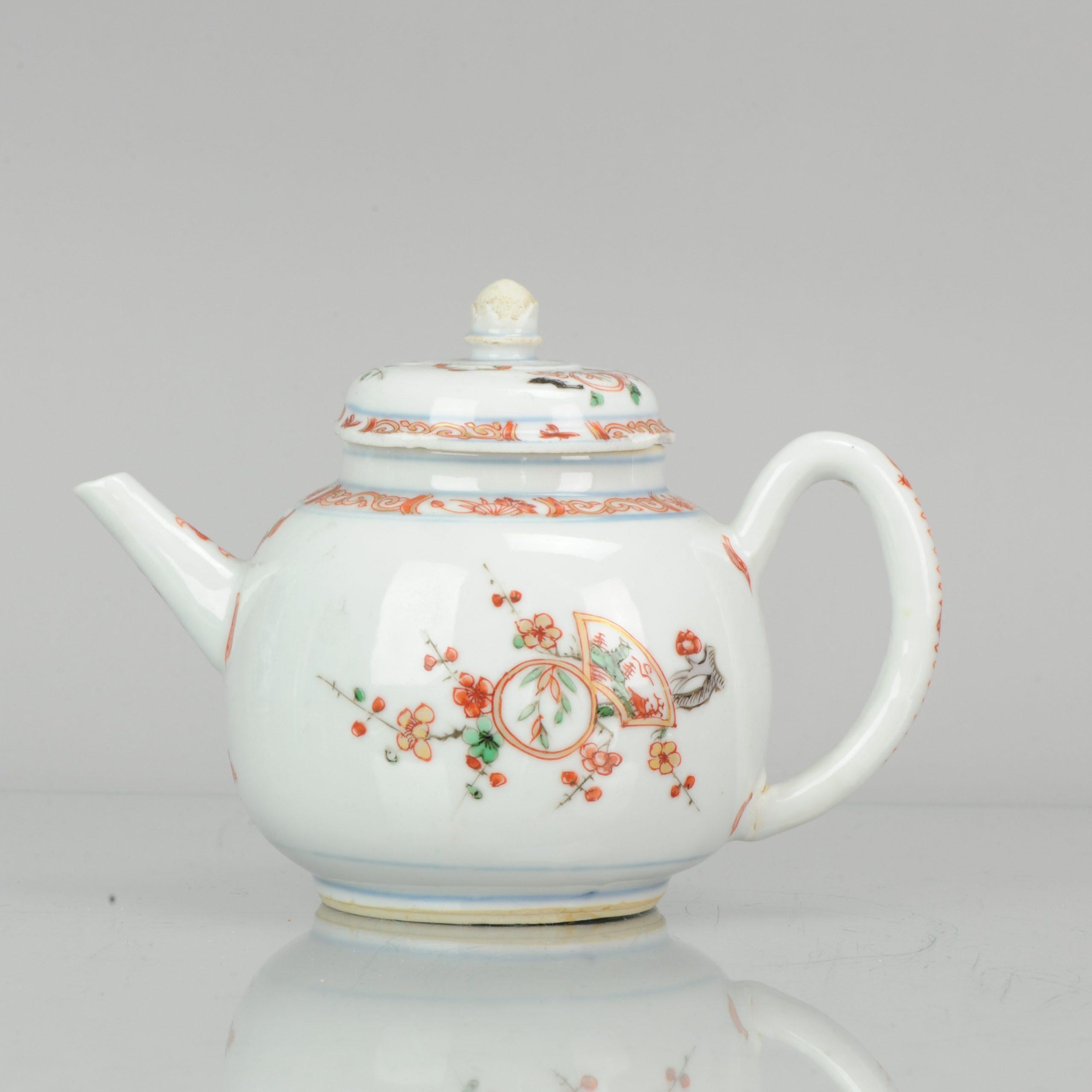 Antique Chinese Porcelain Kangxi Famille Verte Rare Decorated Teapot 2