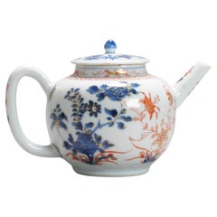 Antigua Ca 1700 Porcelana China Kangxi Imari Tetera Decorada