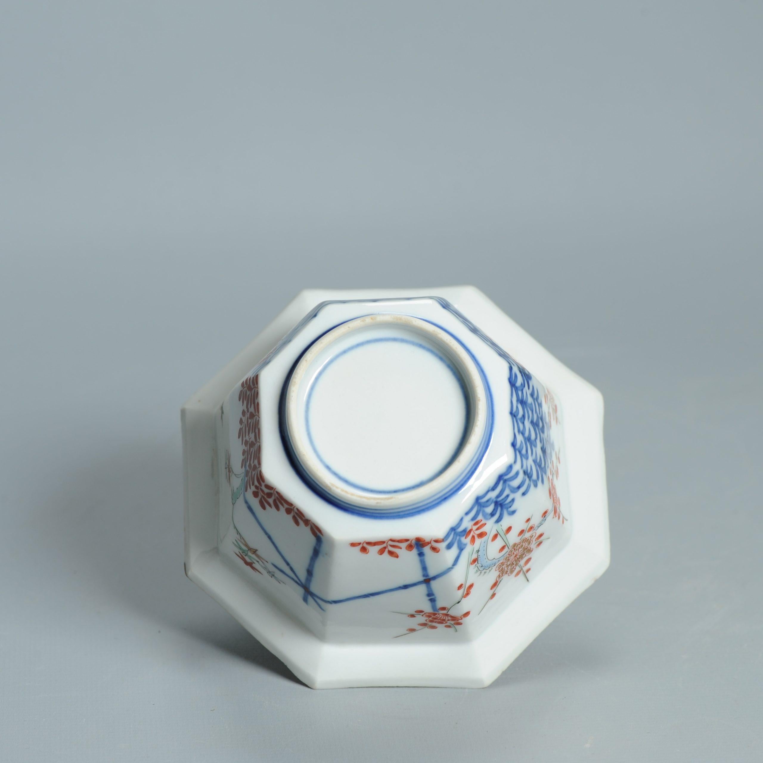 Antike ca 1700 Japanische Arita Kakiemon Ungewöhnlich geformte Schale Blumen im Angebot 7