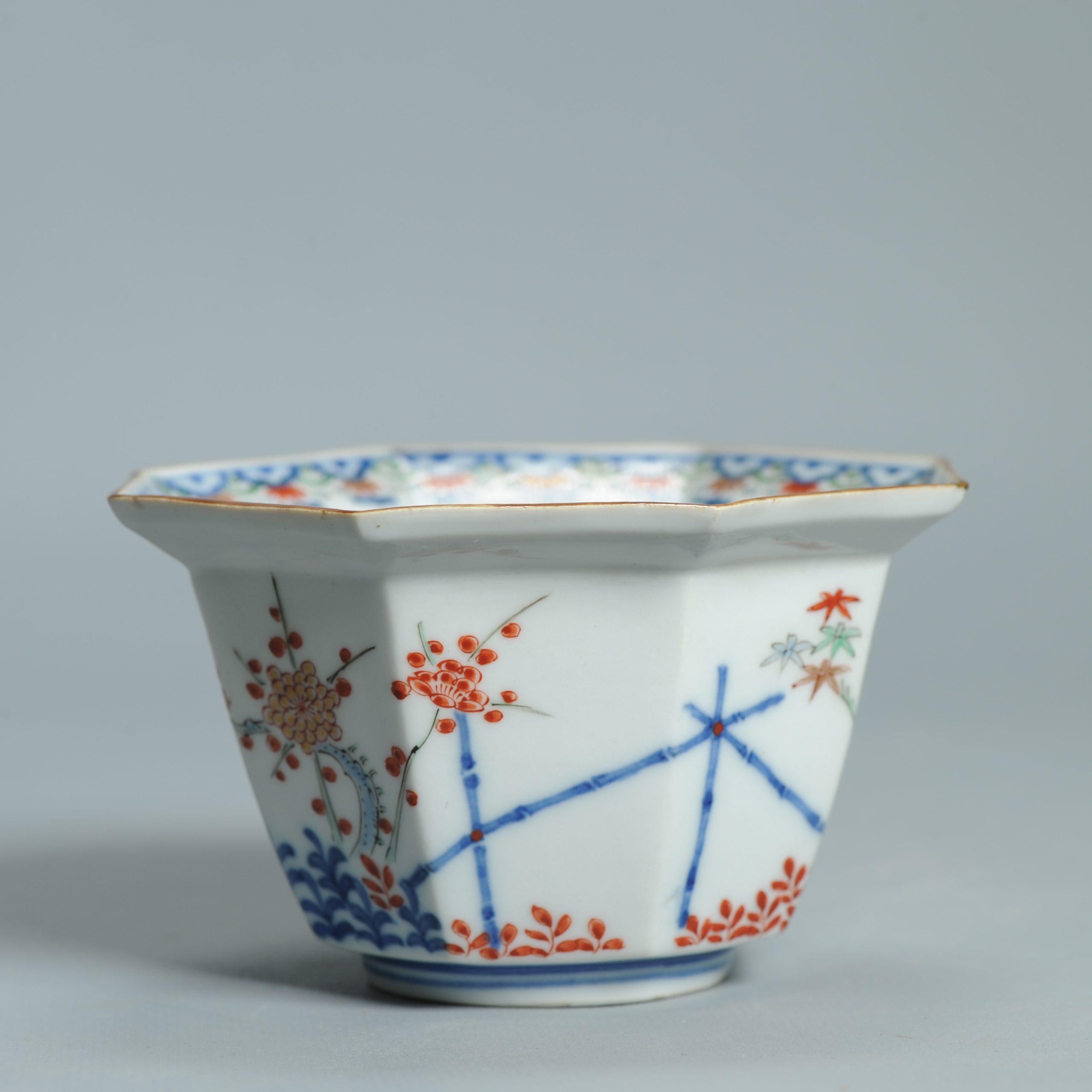 Antike ca 1700 Japanische Arita Kakiemon Ungewöhnlich geformte Schale Blumen im Angebot 9