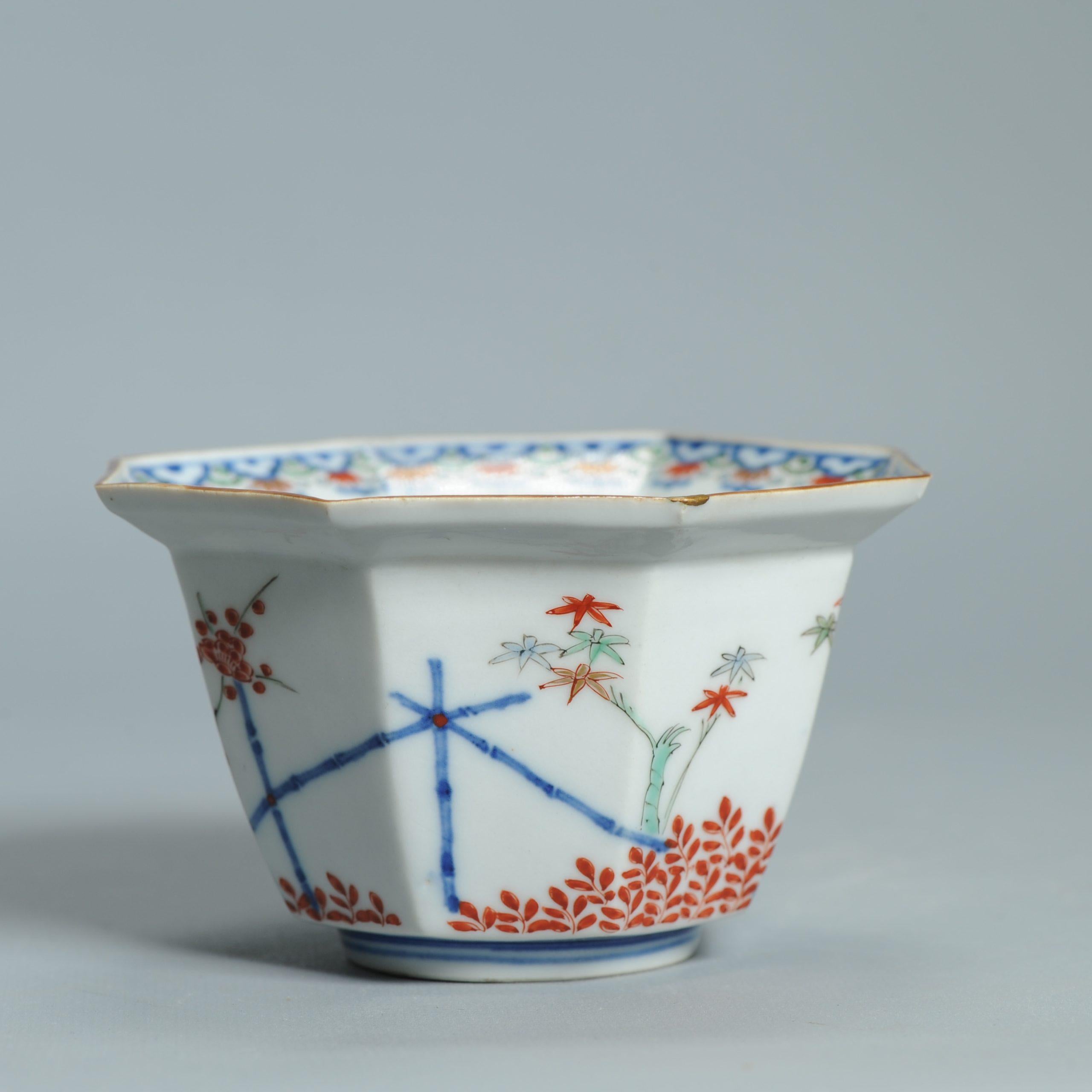 Antike ca 1700 Japanische Arita Kakiemon Ungewöhnlich geformte Schale Blumen im Angebot 10