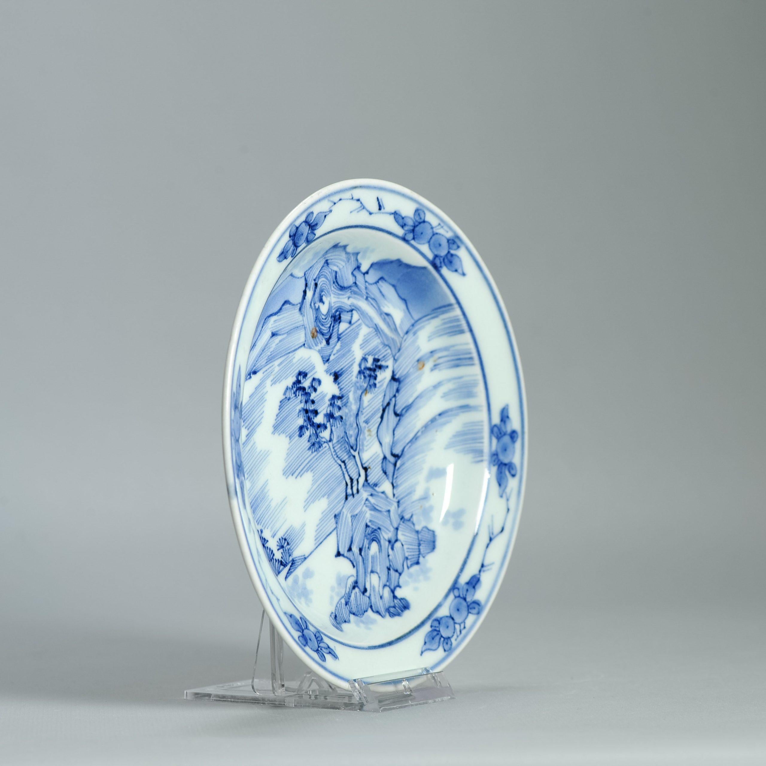 Antico piatto giapponese Arita Master of the Rocks Shunzhi del 1700 ca Molto raro in vendita 7