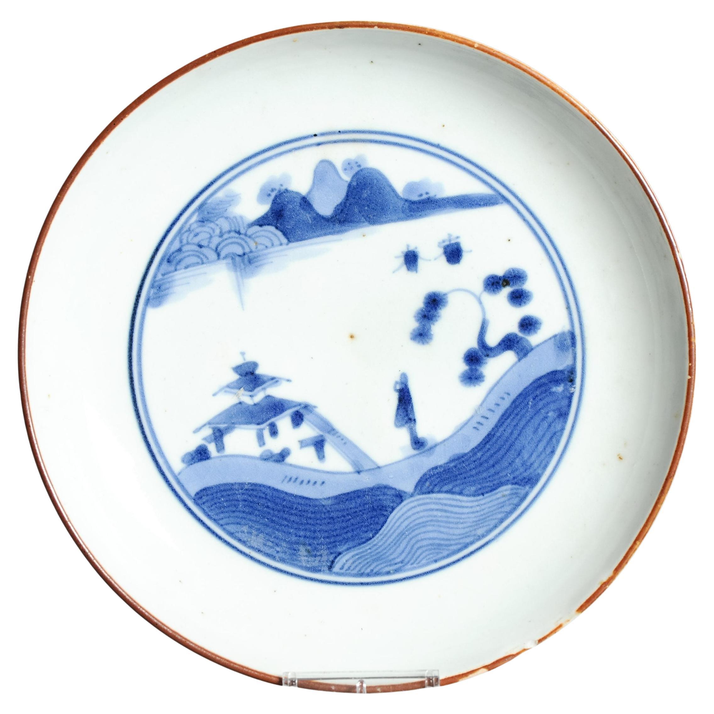 Antico piatto giapponese Arita Master of the Rocks Shunzhi del 1700 ca Molto raro