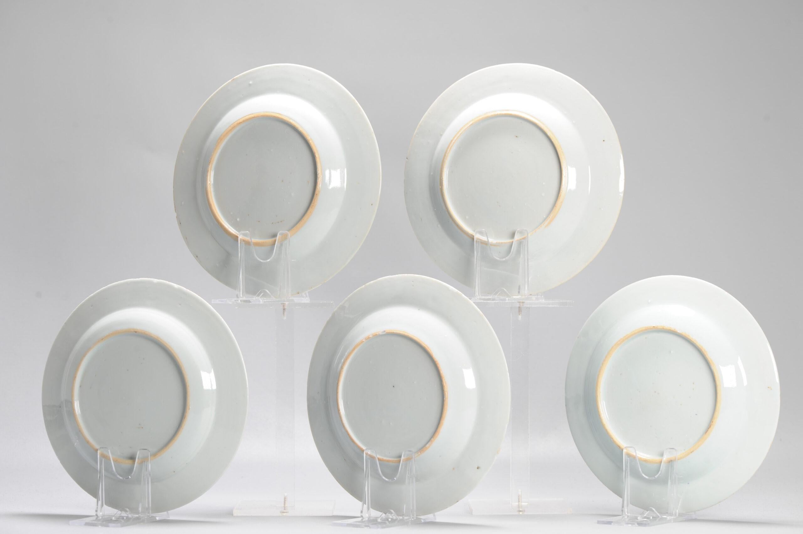Antiguo Ca 1720 Dinastía Qing Porcelana china Platos de gachas Azul Blanco en venta 3