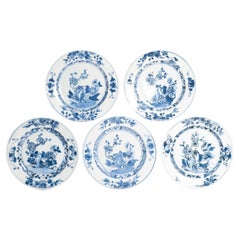 Antique Ca 1720 Qing Dynasty Chinese Porcelain Porridge Dishes Blue White