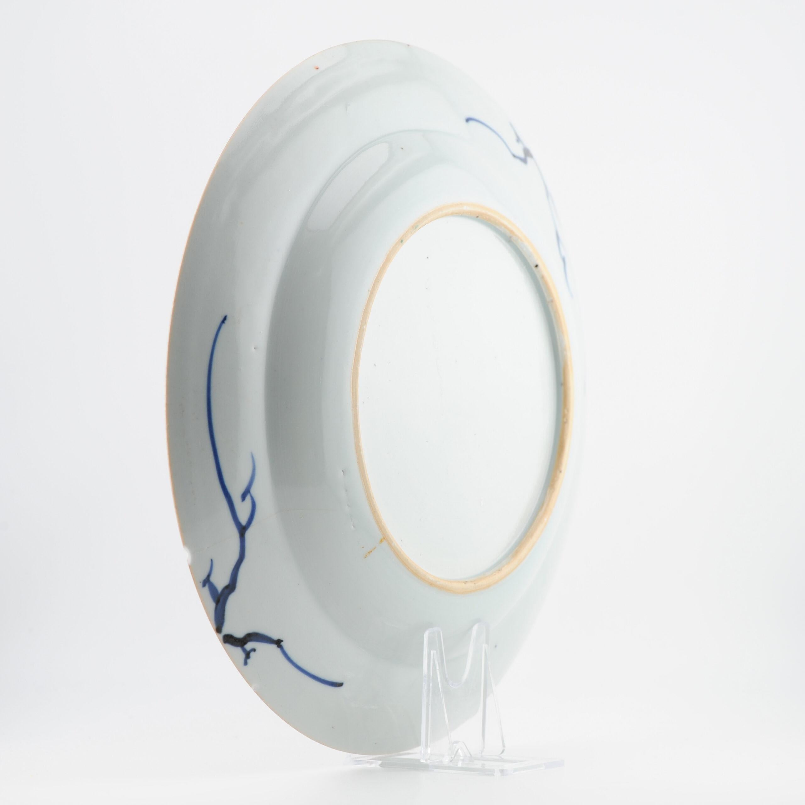 Antique Ca 1730-1750 Qing Dynasty Chinese Porcelain Amsterdams Bont For Sale 3
