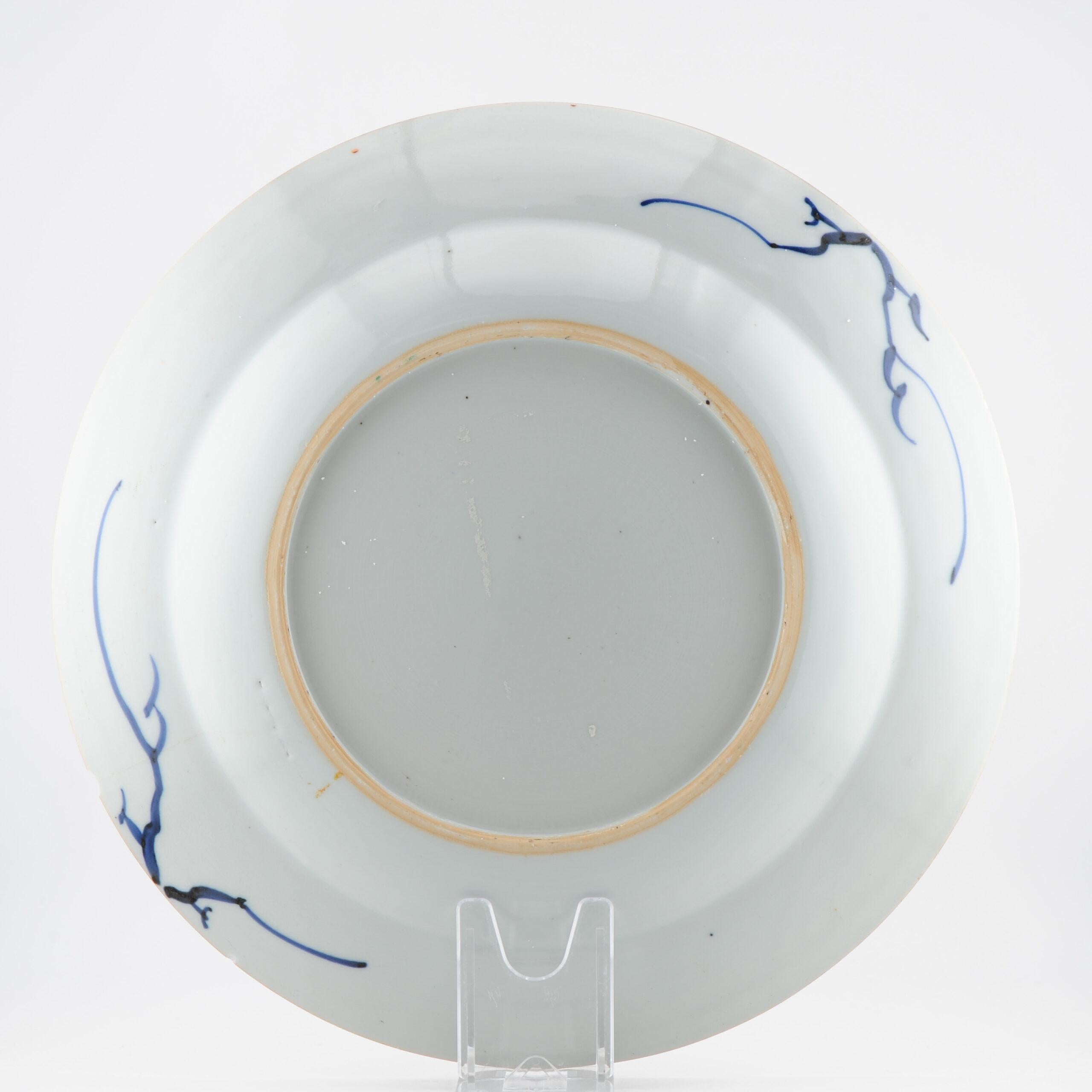 Antique Ca 1730-1750 Qing Dynasty Chinese Porcelain Amsterdams Bont For Sale 5