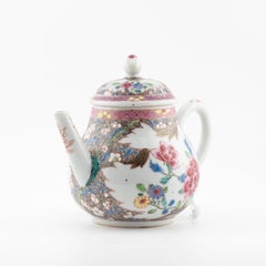 Antique Ca 1730 Chinese Porcelain Yongzheng Fencai Decorated Teapot Rose
