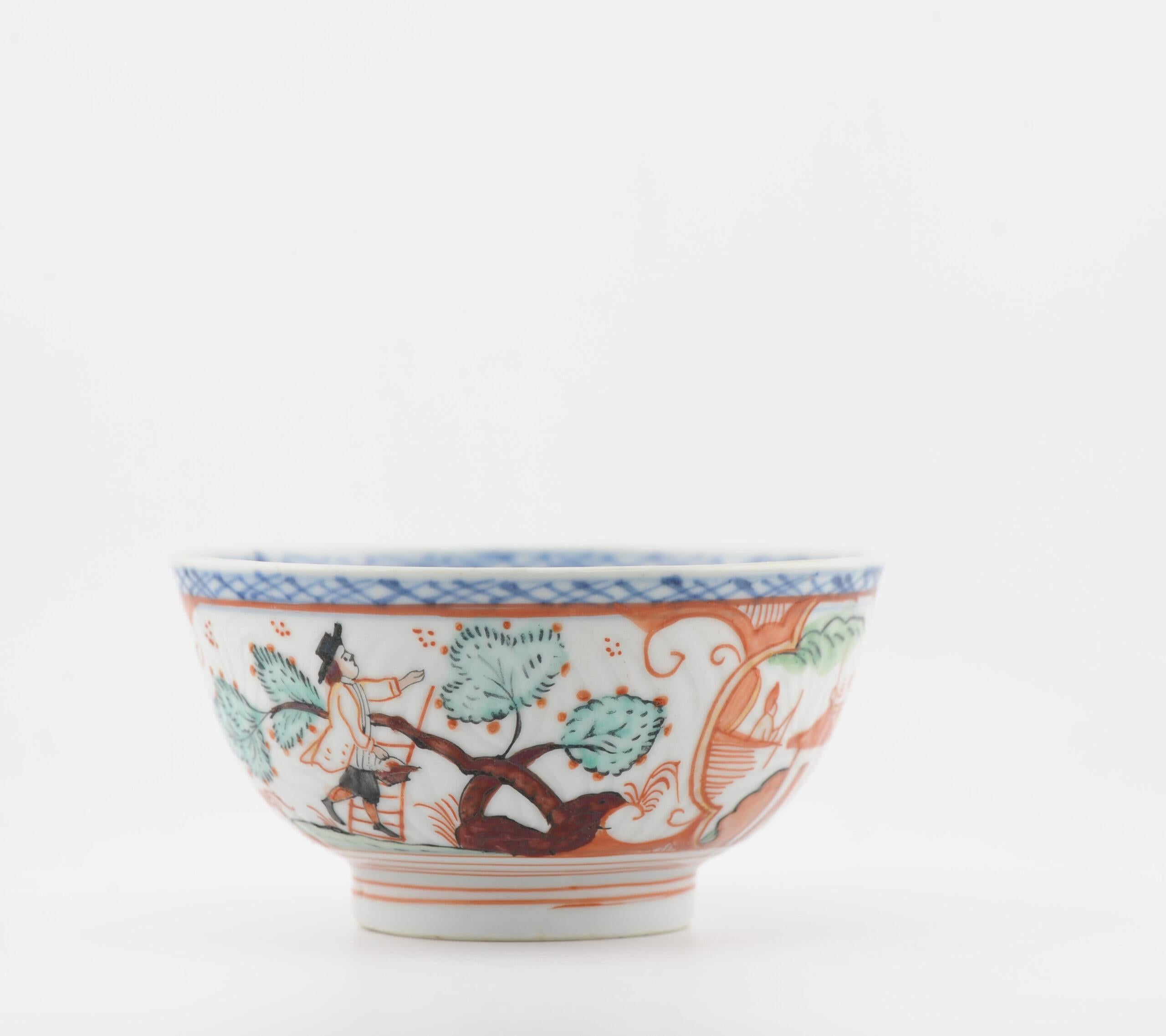 Sharing with you this very nicely Dutch decorated Chinese Porcelain Yongzheng bowl. What you see is a Jingdezhen made porcelain bowl from around 1710-1730. Later decorated in Holland. There is also anhua (hidden decoration) on the outside