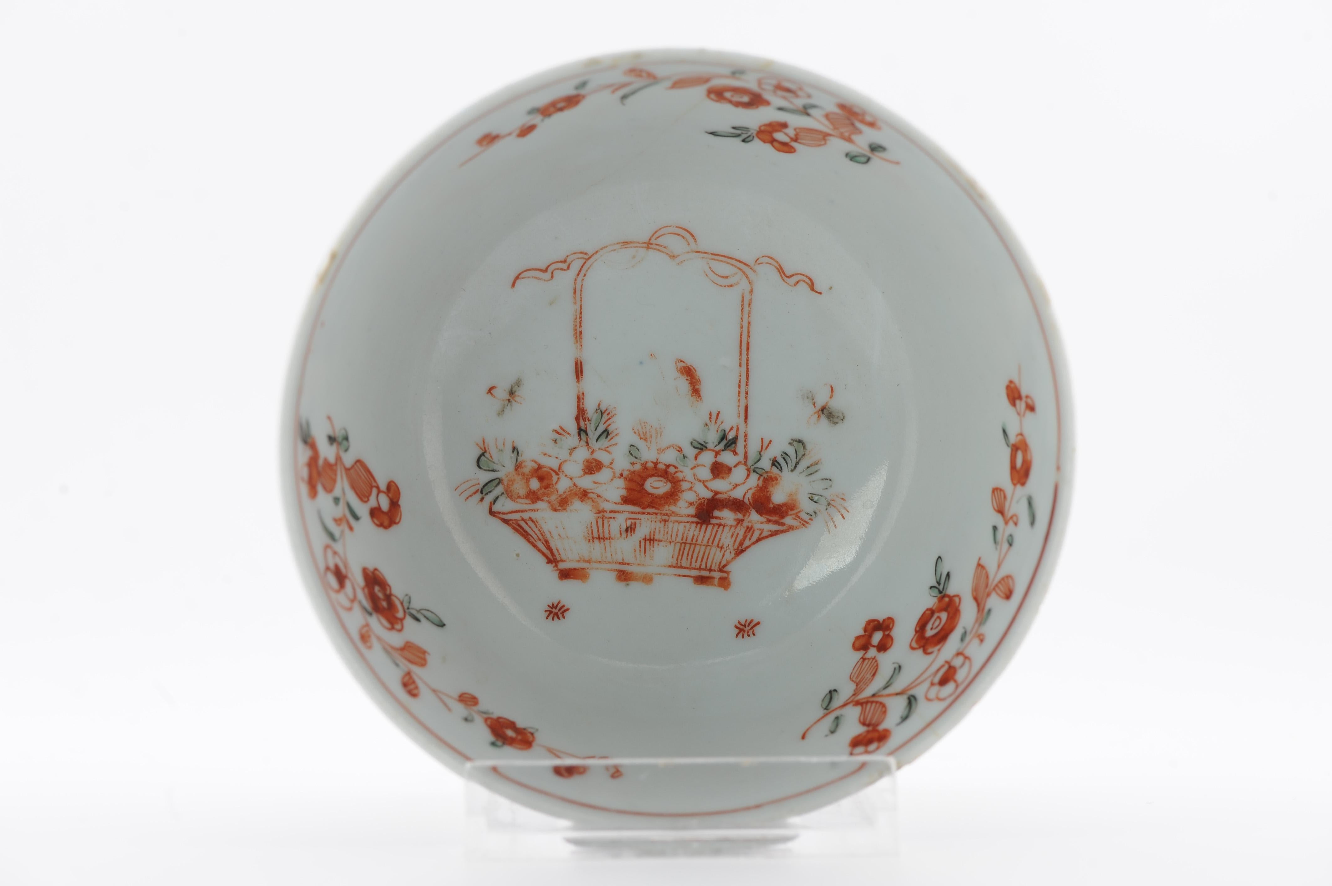 Antique Ca 1730 Qing Dynasty Chinese Porcelain Bowl Amsterdams Bont For Sale 2
