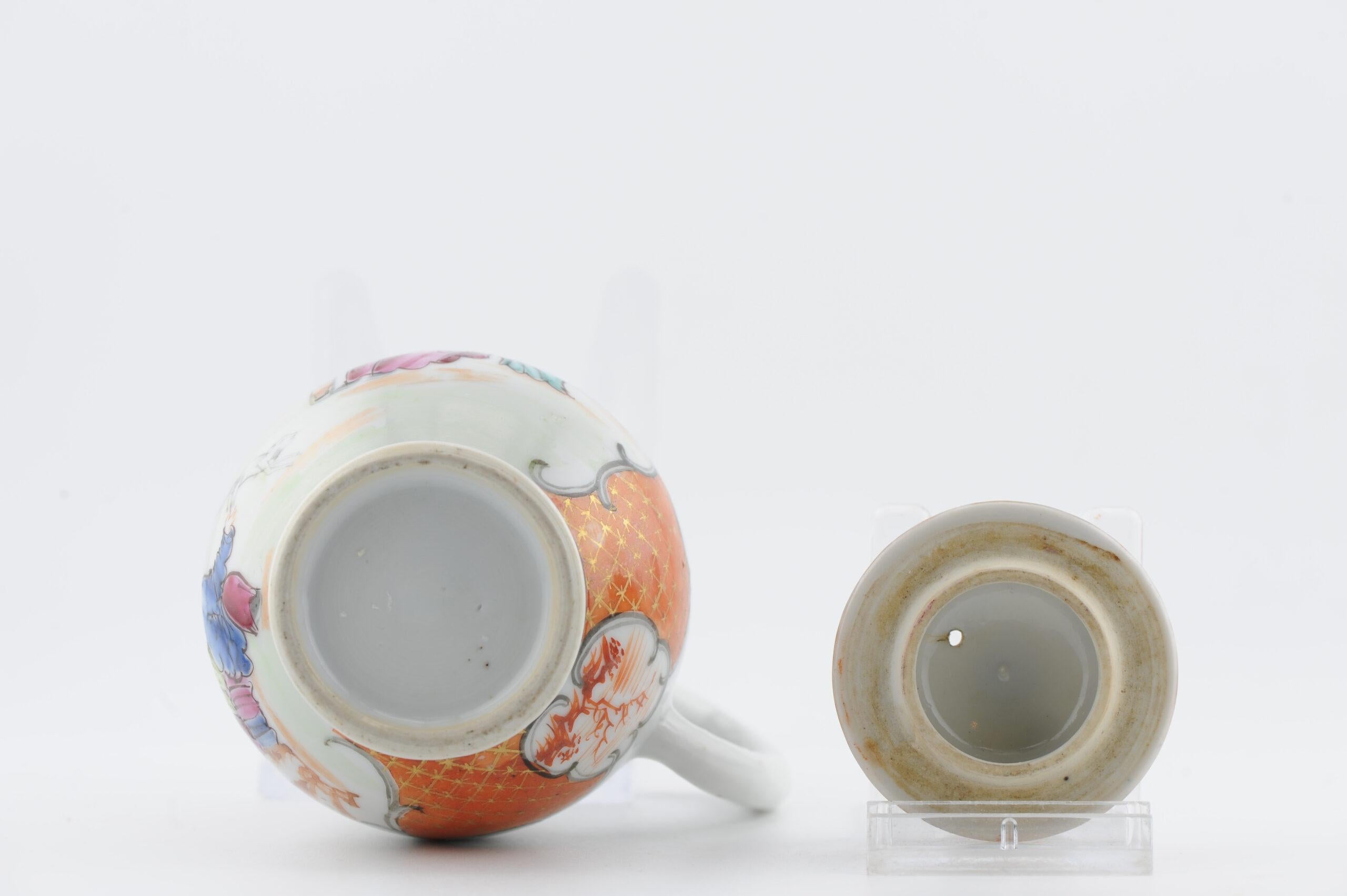 Antique Ca 1740-1750 Chinese Porcelain Qianlong Creamer Famille Rose For Sale 5