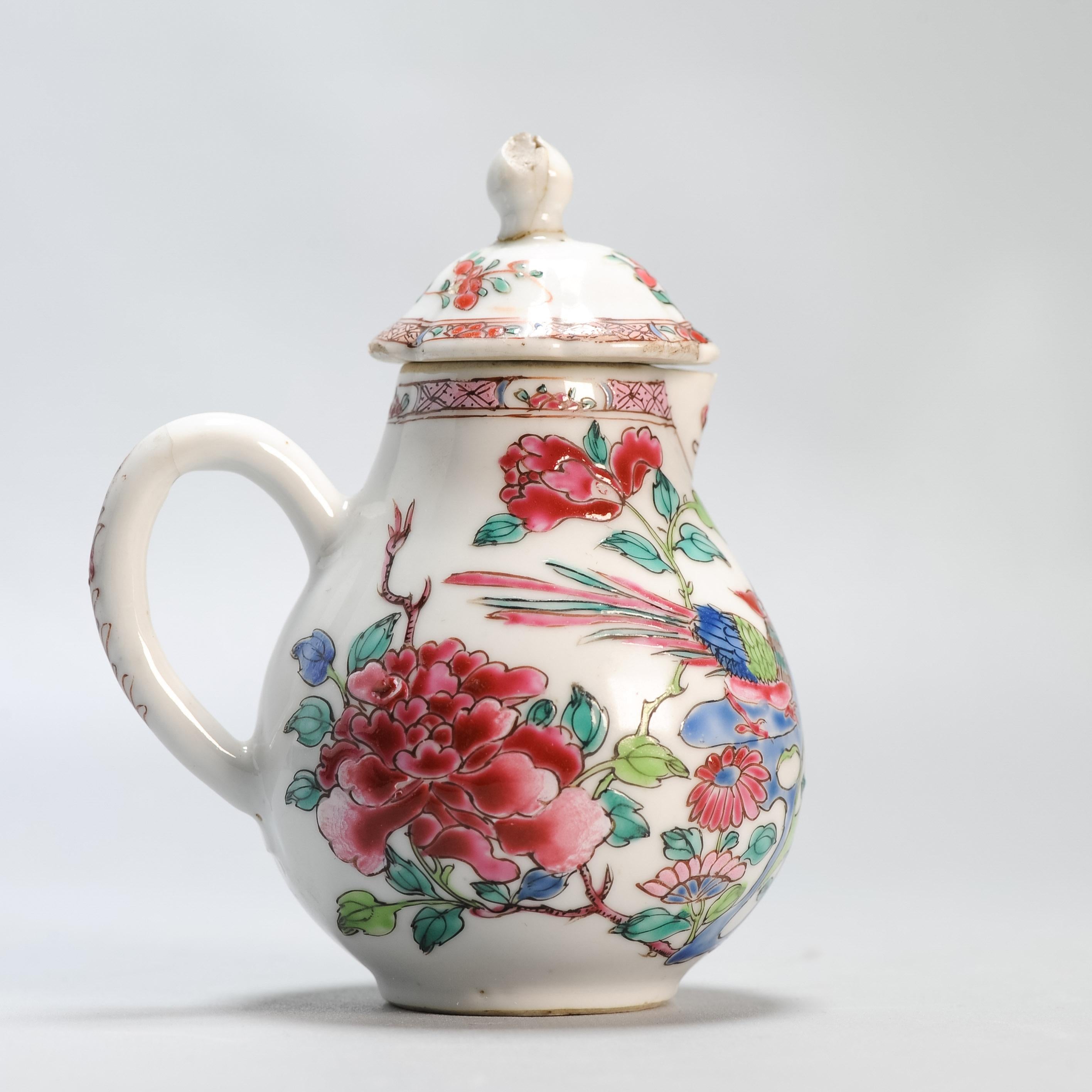 Antique Ca 1740-1750 Chinese Porcelain Qianlong Creamer Famille Rose For Sale 5