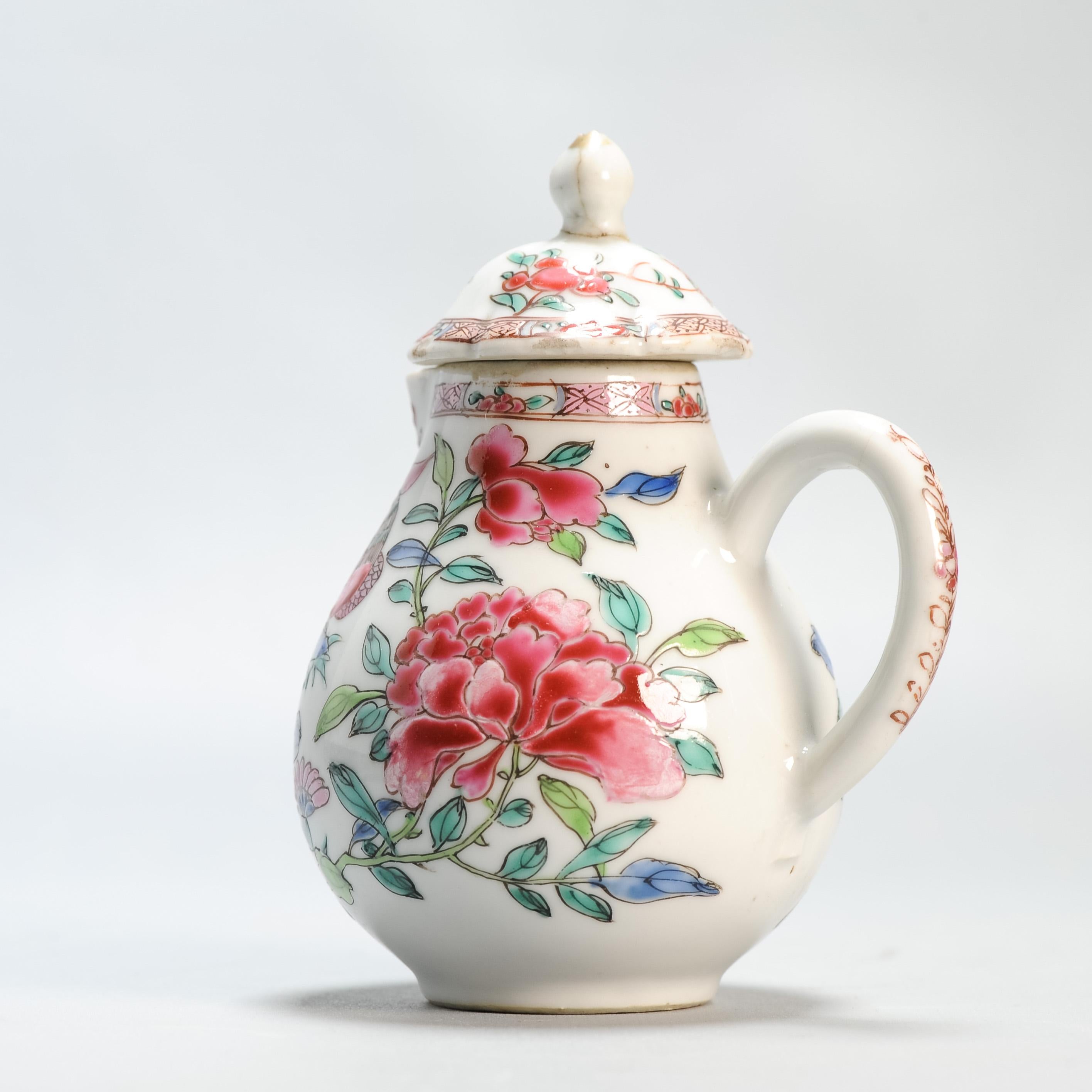 Antique Ca 1740-1750 Chinese Porcelain Qianlong Creamer Famille Rose For Sale 7