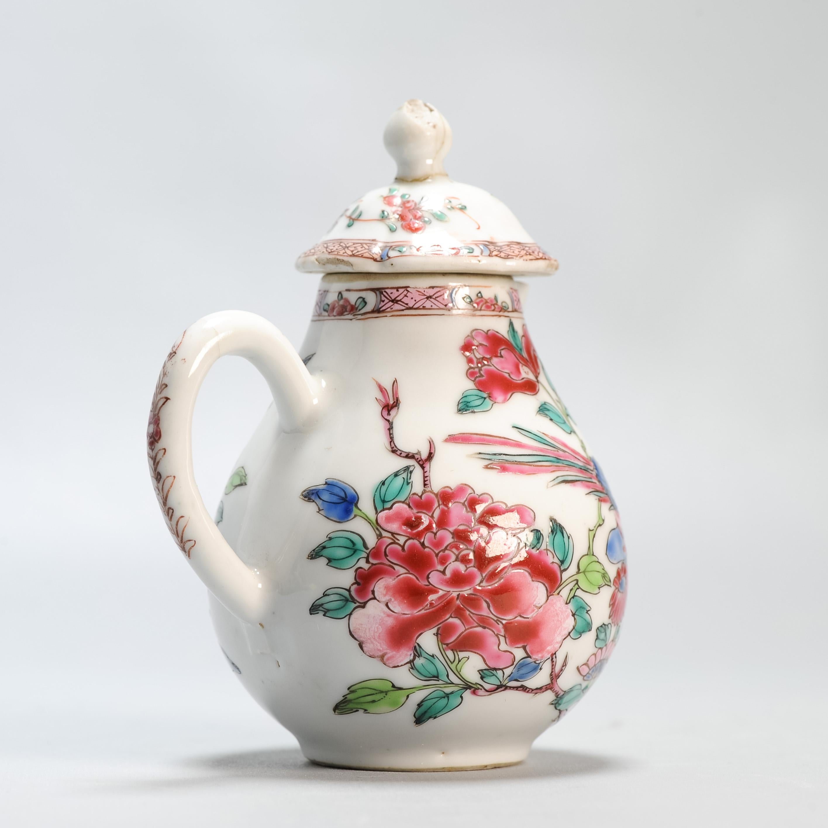 Antique Ca 1740-1750 Chinese Porcelain Qianlong Creamer Famille Rose For Sale 9