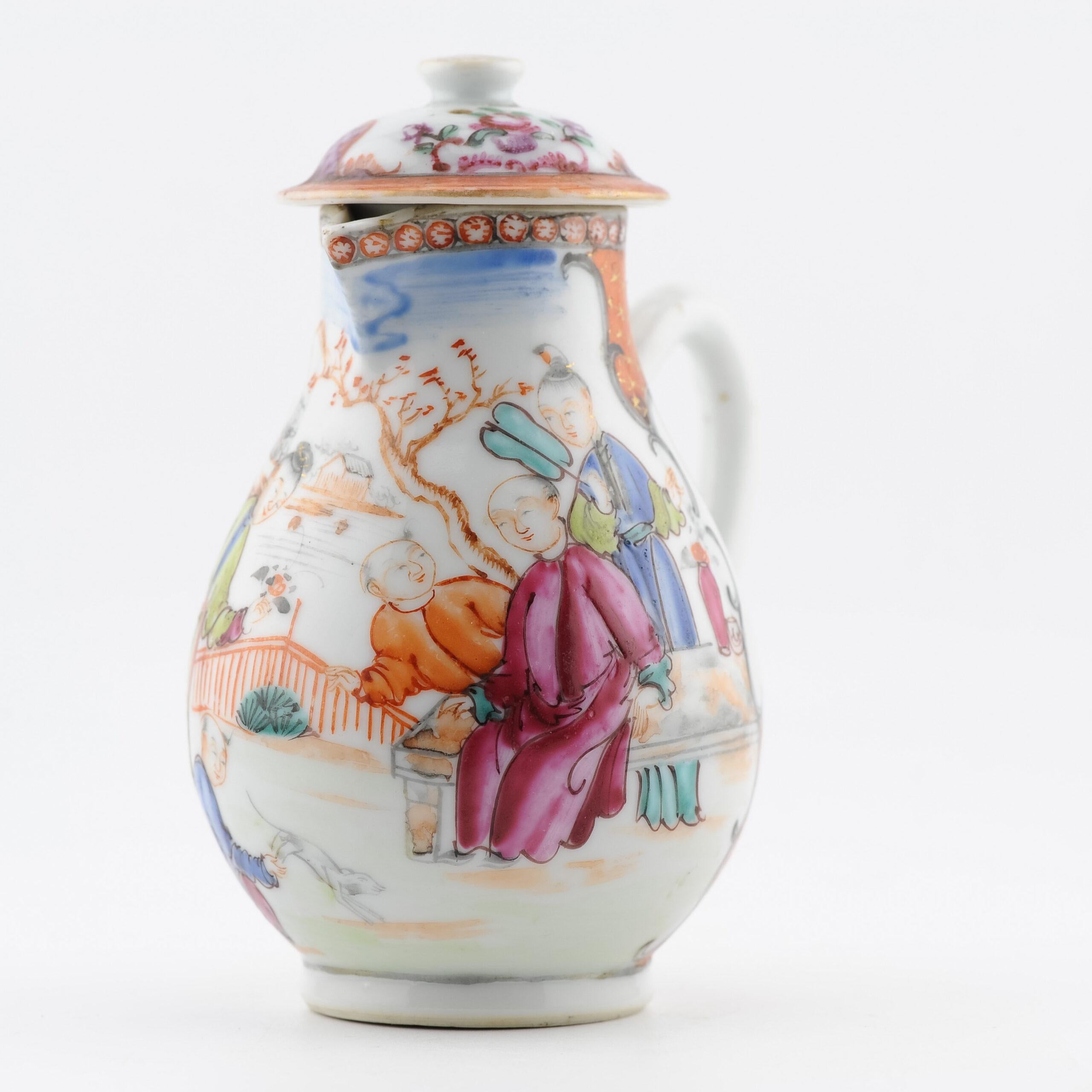 Qing Antique Ca 1740-1750 Chinese Porcelain Qianlong Creamer Famille Rose For Sale