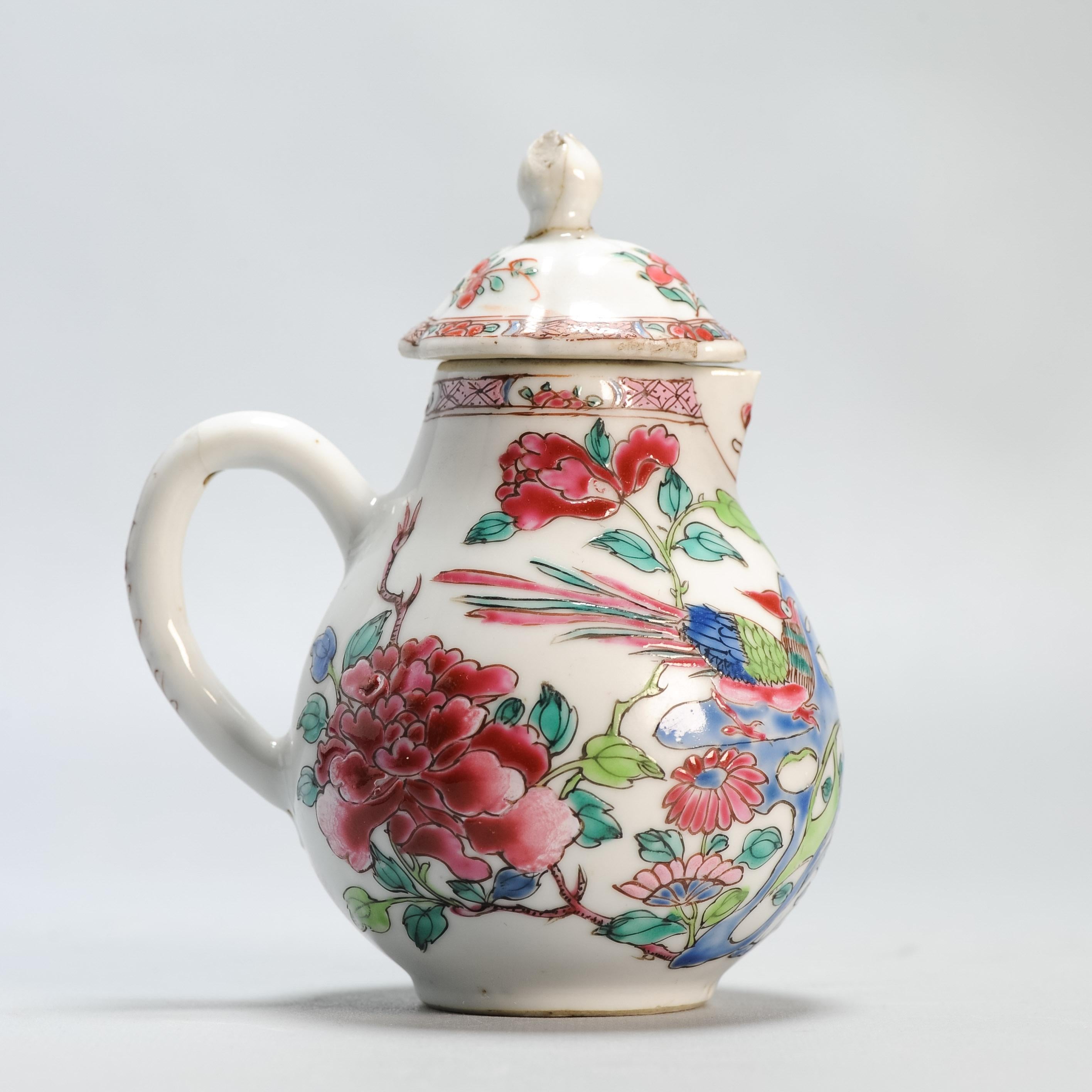 Antique Ca 1740-1750 Chinese Porcelain Qianlong Creamer Famille Rose For Sale 1