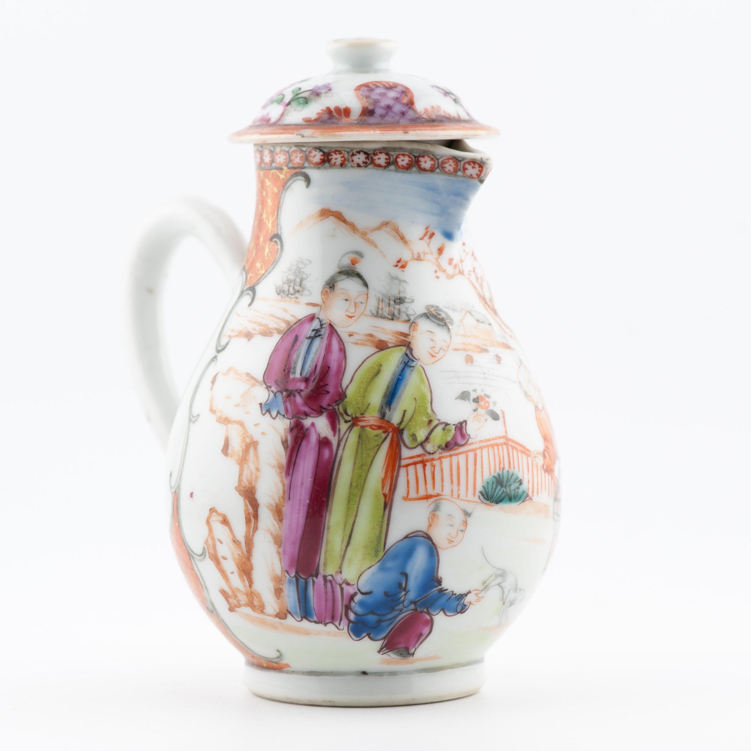 Antique Ca 1740-1750 Chinese Porcelain Qianlong Creamer Famille Rose For Sale 2