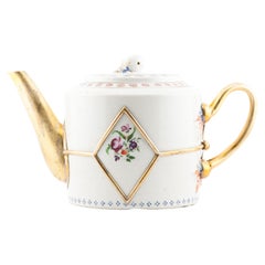 Antike chinesische Jiaqing Fencai-Teekanne/Rose aus Porzellan, ca. 1780