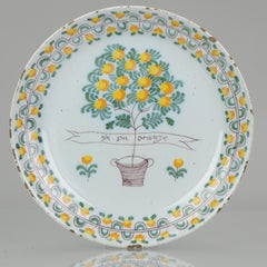Antique Ca 1900 French Plate with ViVA Oranje Faience Willem V