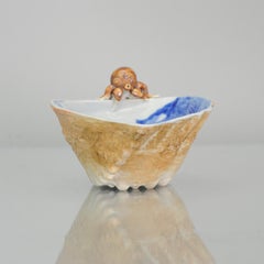 Antique ca 1900 Japanese Hirado'?' Sauce Boat Richly Decorated Marked