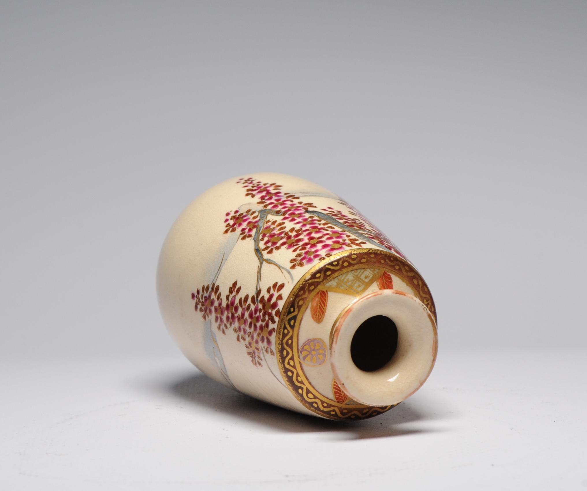 Antique ca 1900 Japanese Satsuma Hotoda Mini Vase Richly Decorated For Sale 3