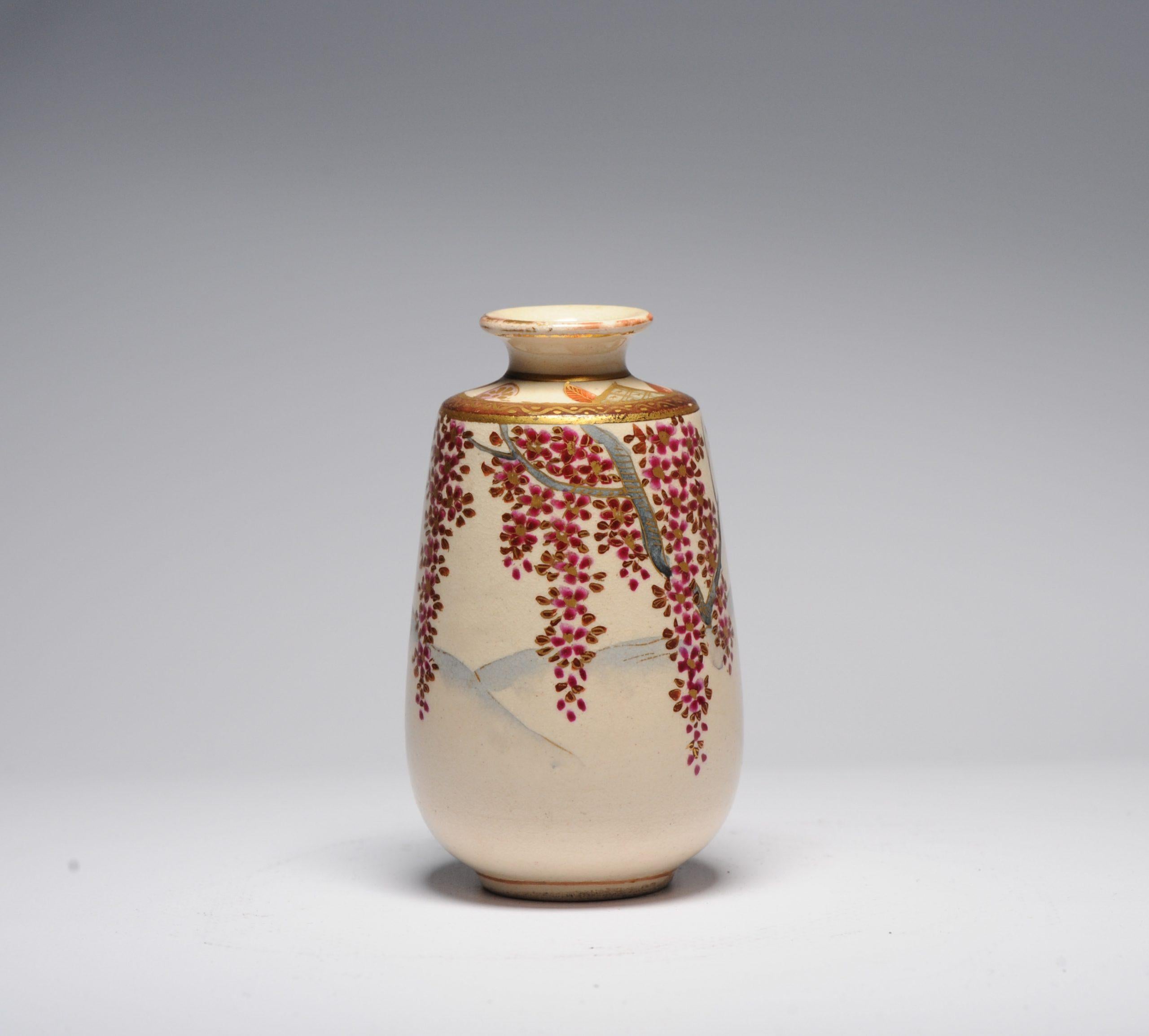 Meiji Antique ca 1900 Japanese Satsuma Hotoda Mini Vase Richly Decorated For Sale