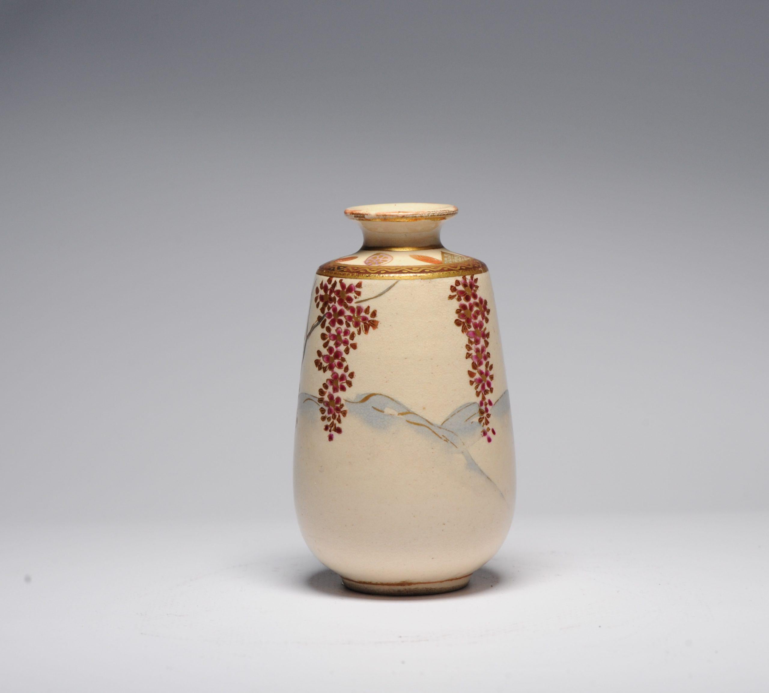19th Century Antique ca 1900 Japanese Satsuma Hotoda Mini Vase Richly Decorated For Sale