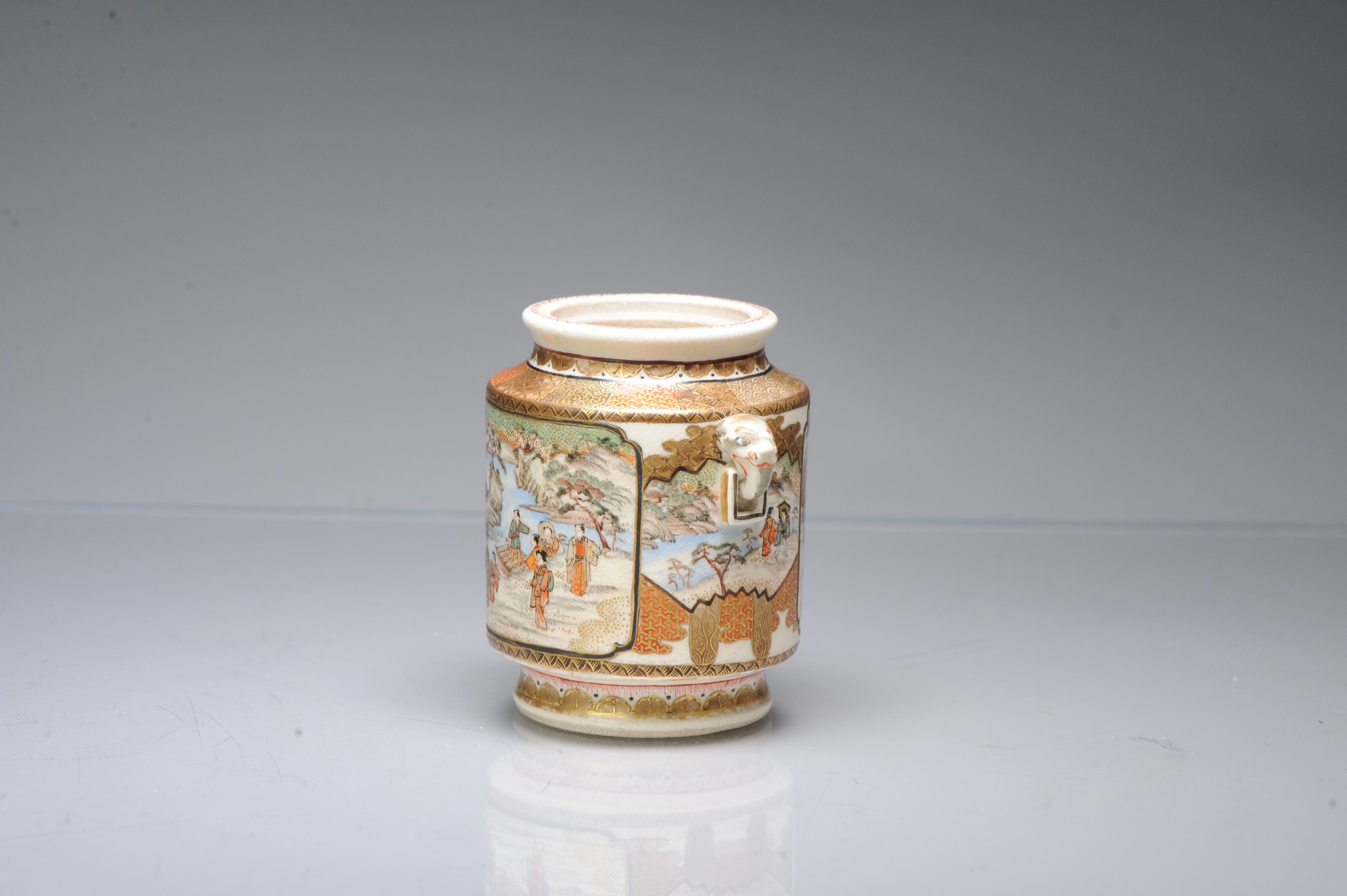 Meiji Antique ca 1900 Japanese Satsuma Top Quality Jar Richly Decorated Unmarked For Sale