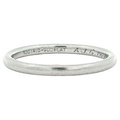 Antique ca. 1930 Platinum 1.8mm Classic Stackable Wedding Band Ring