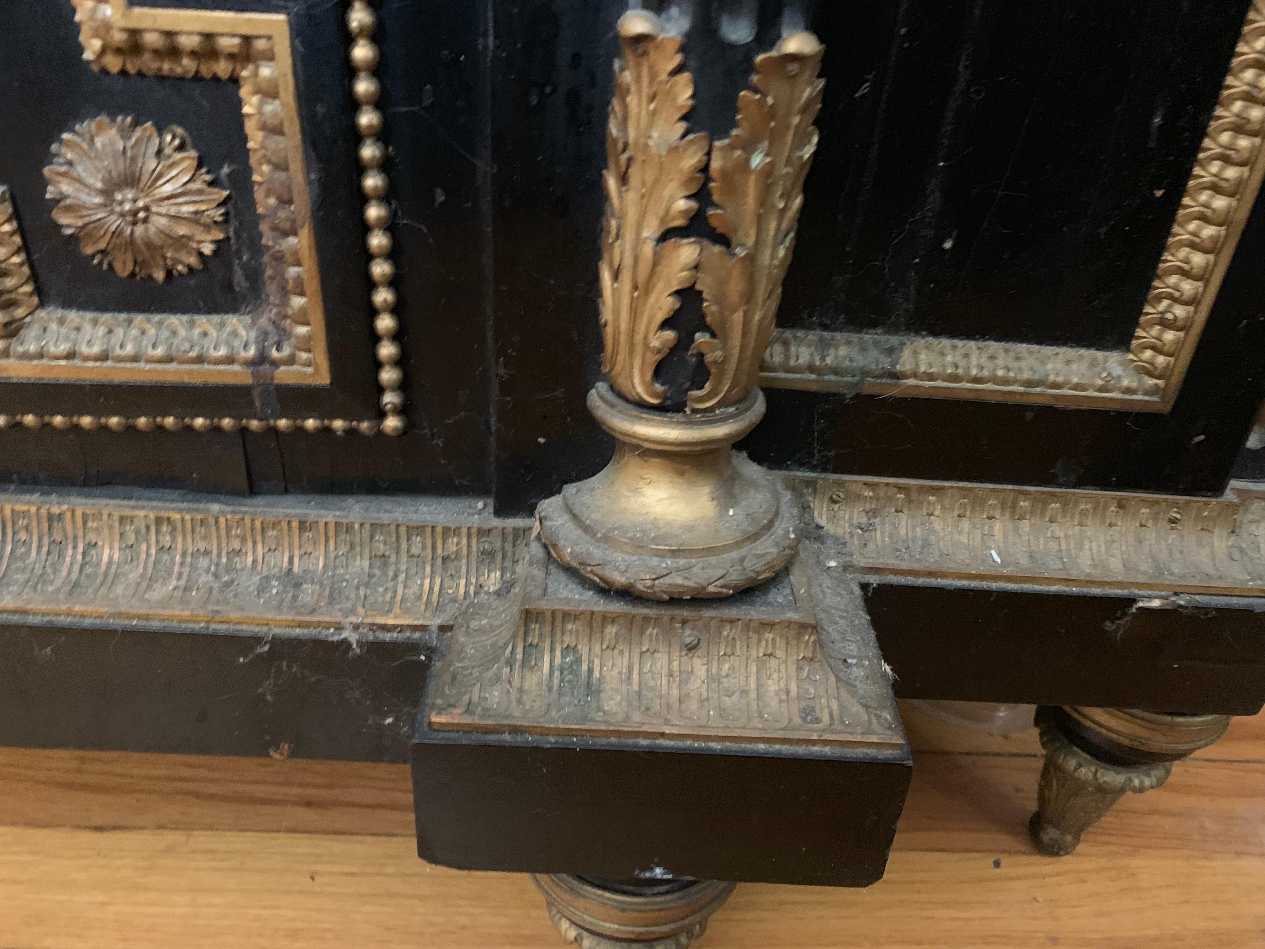 English Antique Cabinet, Bronze Detail and Wedgwood Cameo For Sale