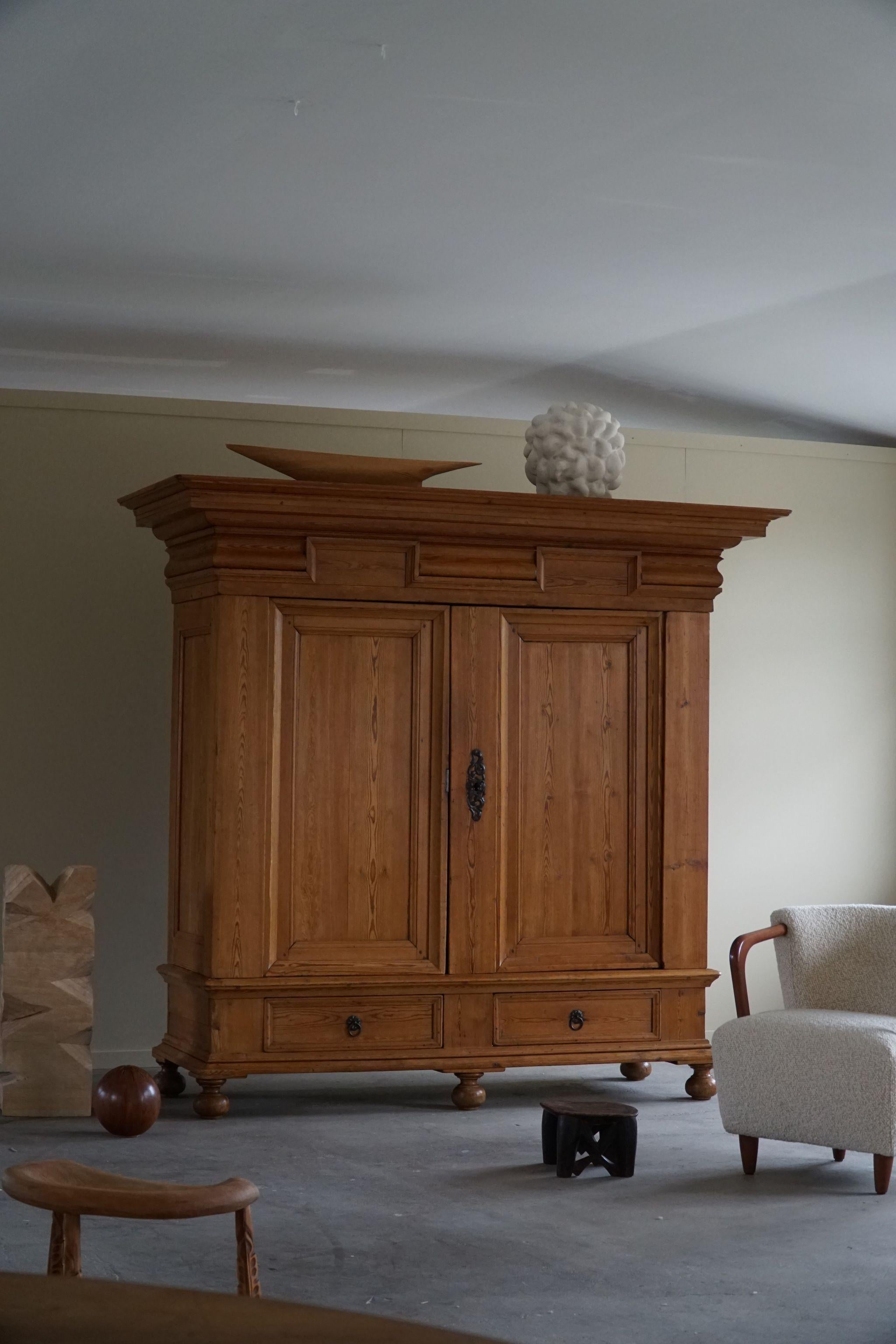 Danish Antique Cabinet in Solid Pine, Provenance 