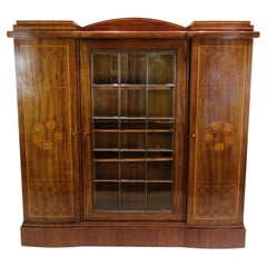 Antique Cabinet Made In Hand Polished Mahogany With Intarsia From 1920s