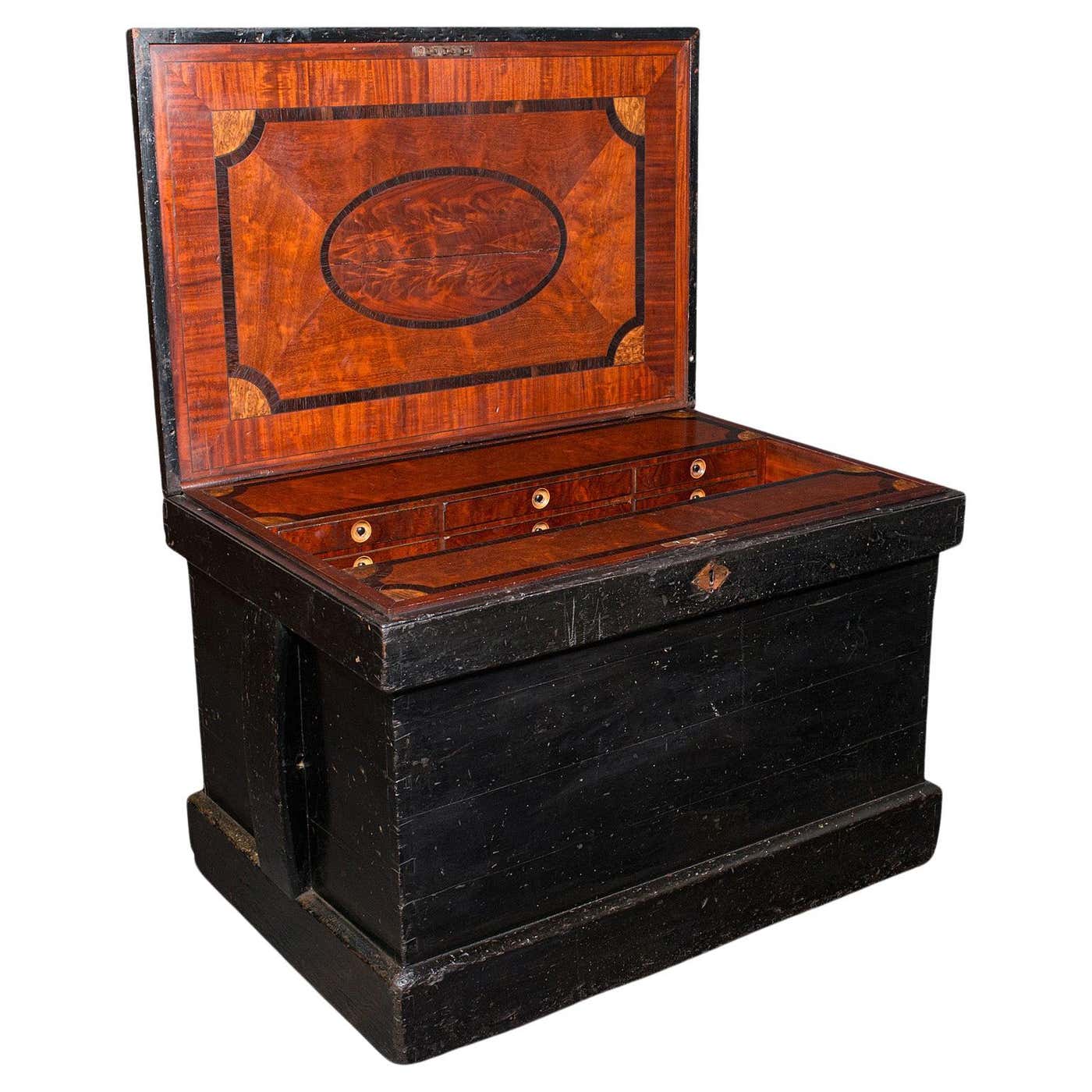 Antique Cabinet Maker's Chest, English, Tool Trunk, Fitted Interior ...