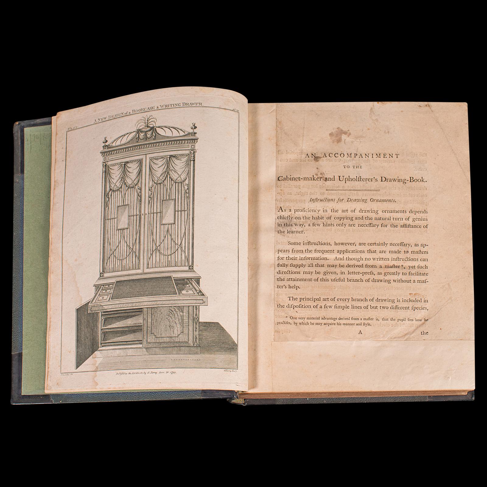 British Antique Cabinet Maker's Drawing Book, Thomas Sheraton, English, Georgian, C.1812 For Sale