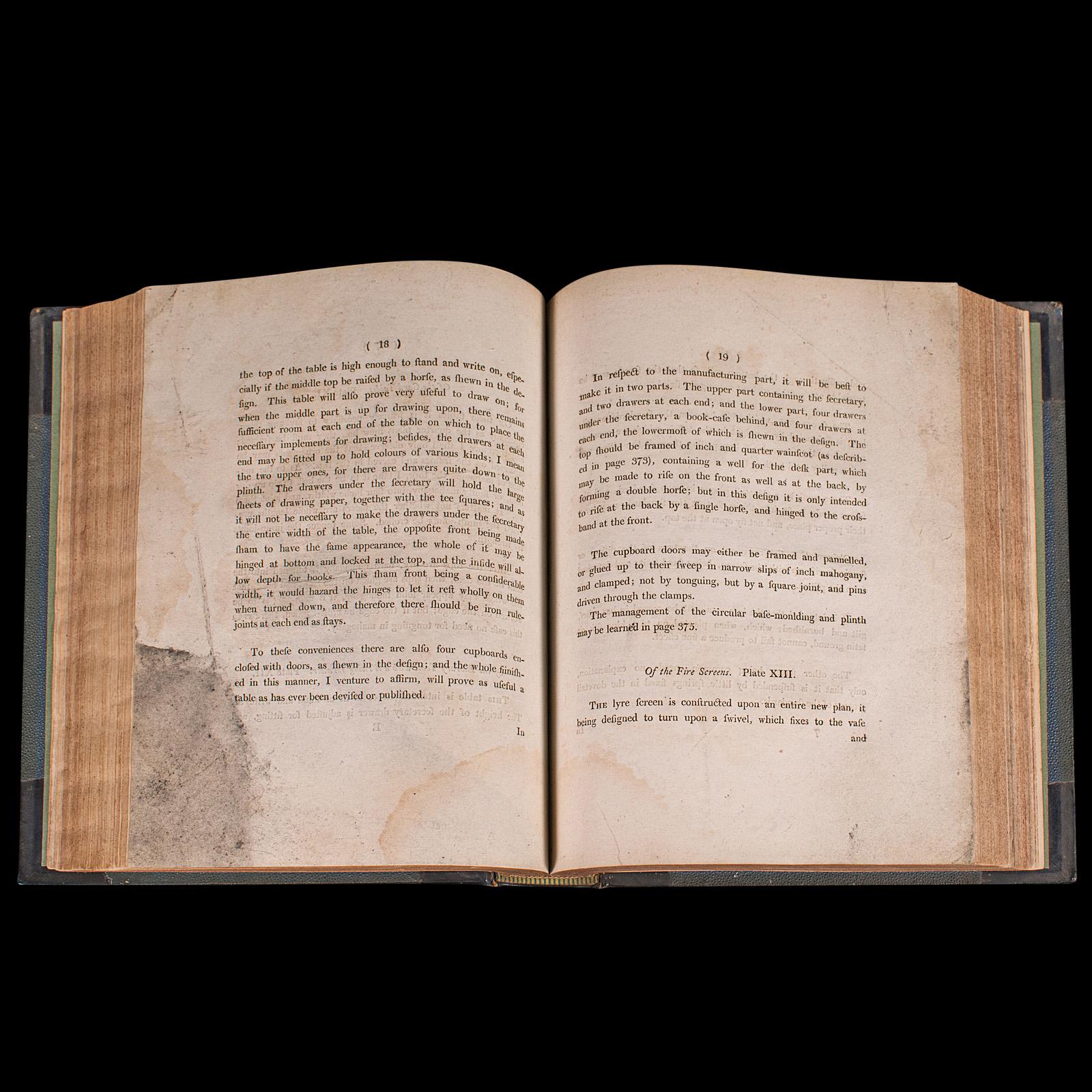 Antikes Cabinet Maker's Drawing Book, Thomas Sheraton, englisch, georgianisch, um 1812 (Papier) im Angebot