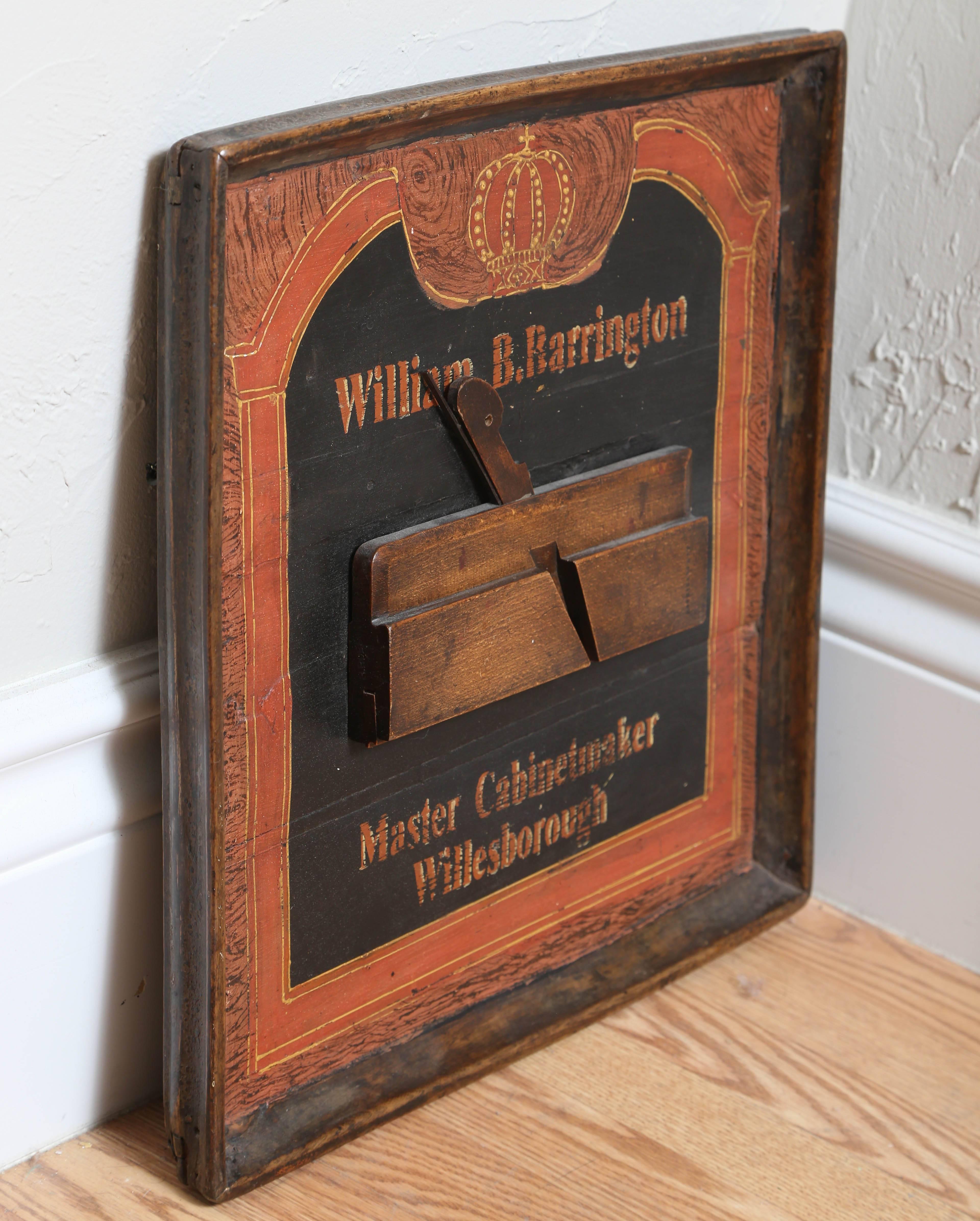 19th Century Antique Cabinet Maker's Sign
