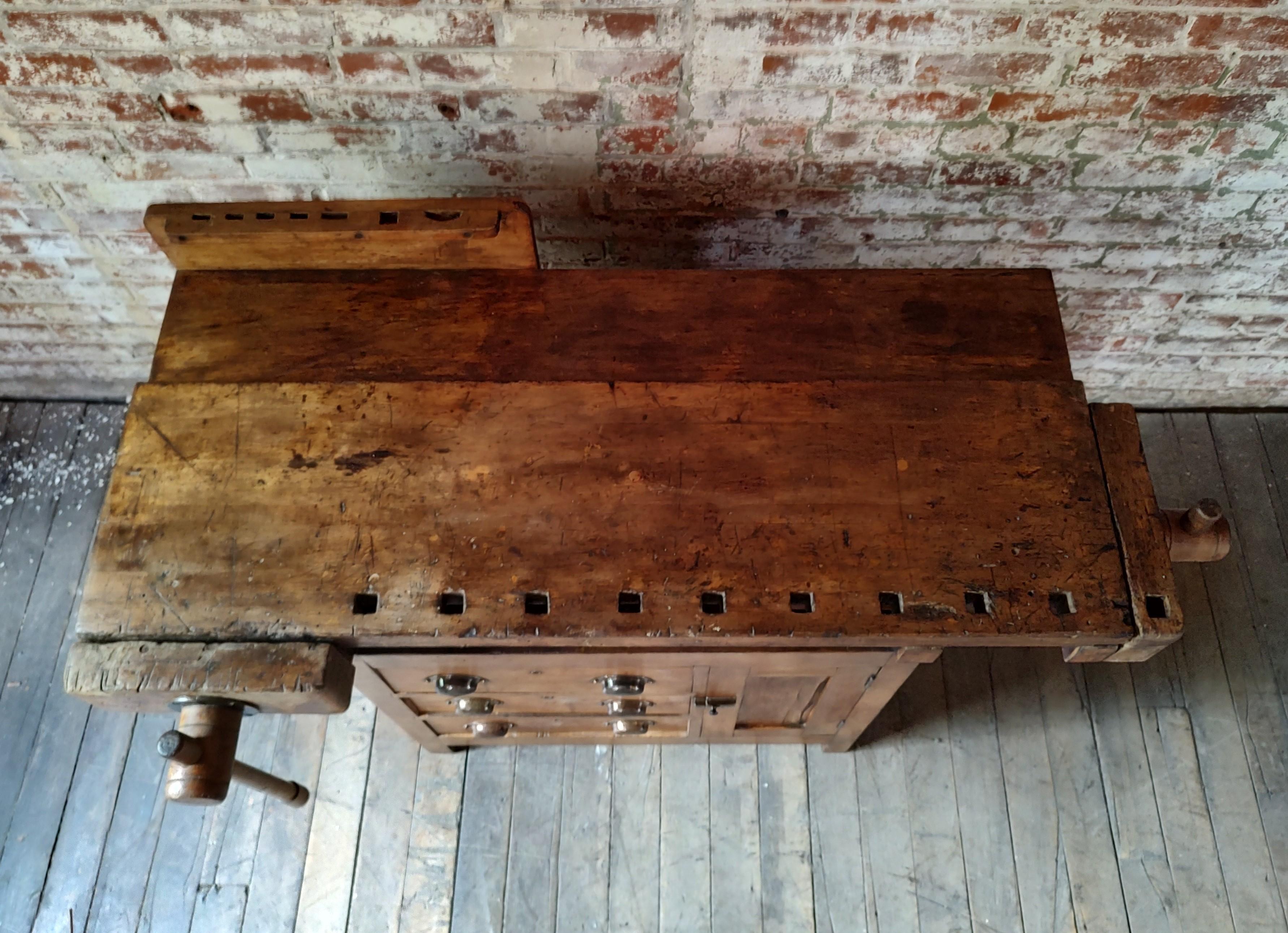 20th Century Antique Cabinet Maker's Workbench