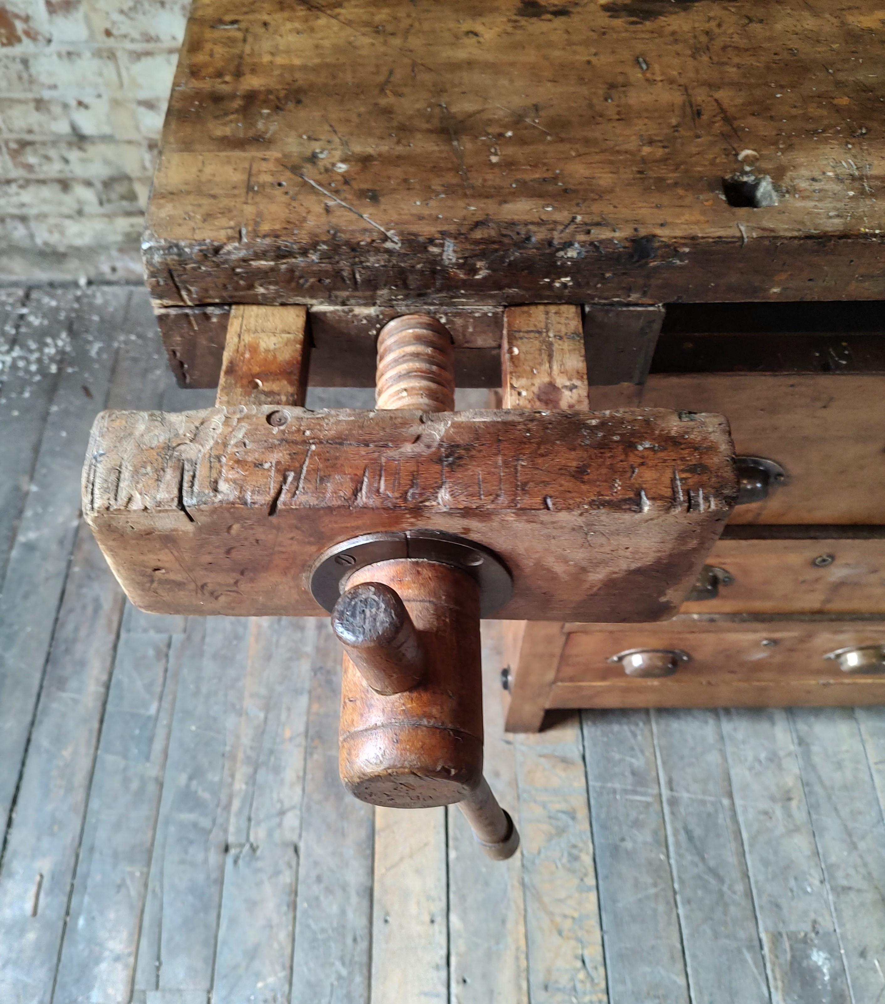 Maple Antique Cabinet Maker's Workbench