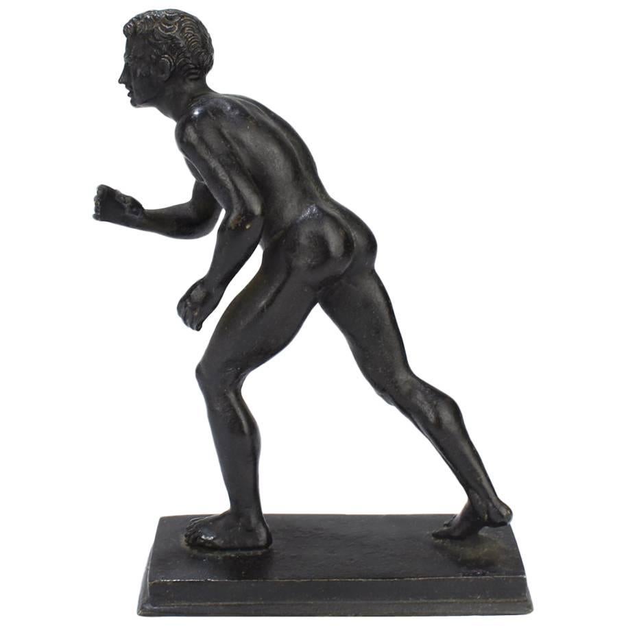 Antique Cabinet Size Grand Tour Bronze Sculpture of the Herculaneum Runner