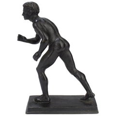 Antike, Kabinettgroße Grand Tour Bronze-Skulptur des Herculaneum-Läufers