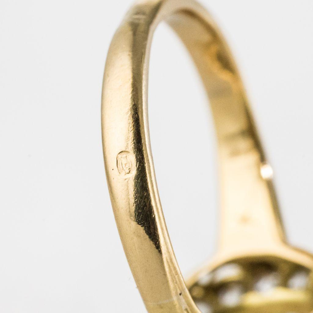 Antique Cabochon Opal Diamond Gold Engagement Ring 12